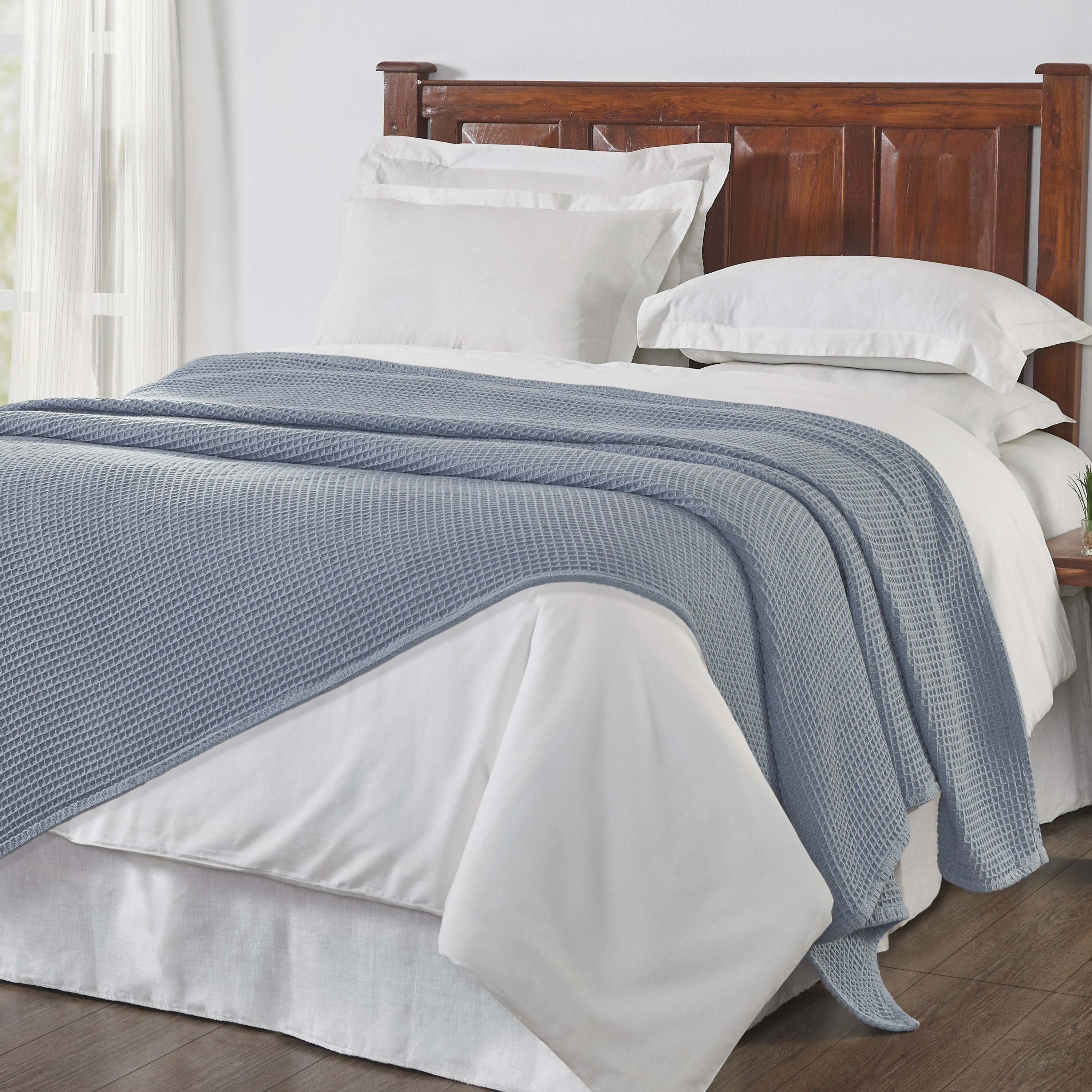 Tahari Home Samantha Soft Waffle Textured Cotton Blanket