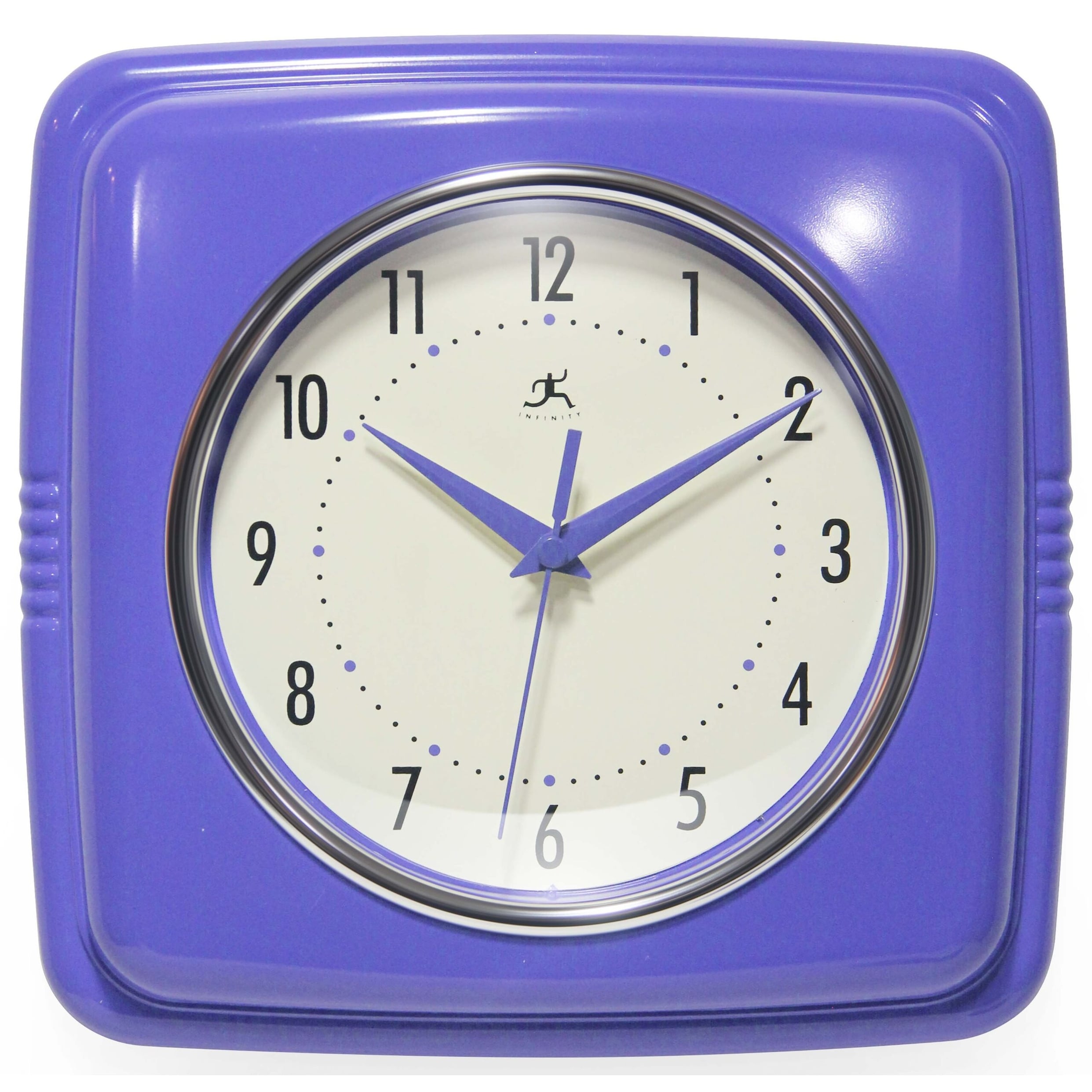 Infinity Instruments Retro 9.25-inch Square Wall Clock - 9.25 x 1.875 x 9.5