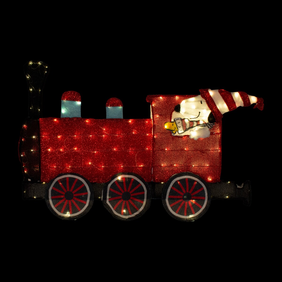 79 Peanuts Pre-lit LED 2D Yard Art 2 piece Train Set