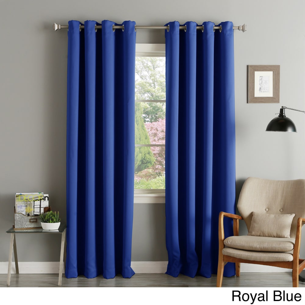 Aurora Home Silver Grommet Top 84-inch Blackout Curtain Pair - 52 x 84 - 52 x 84