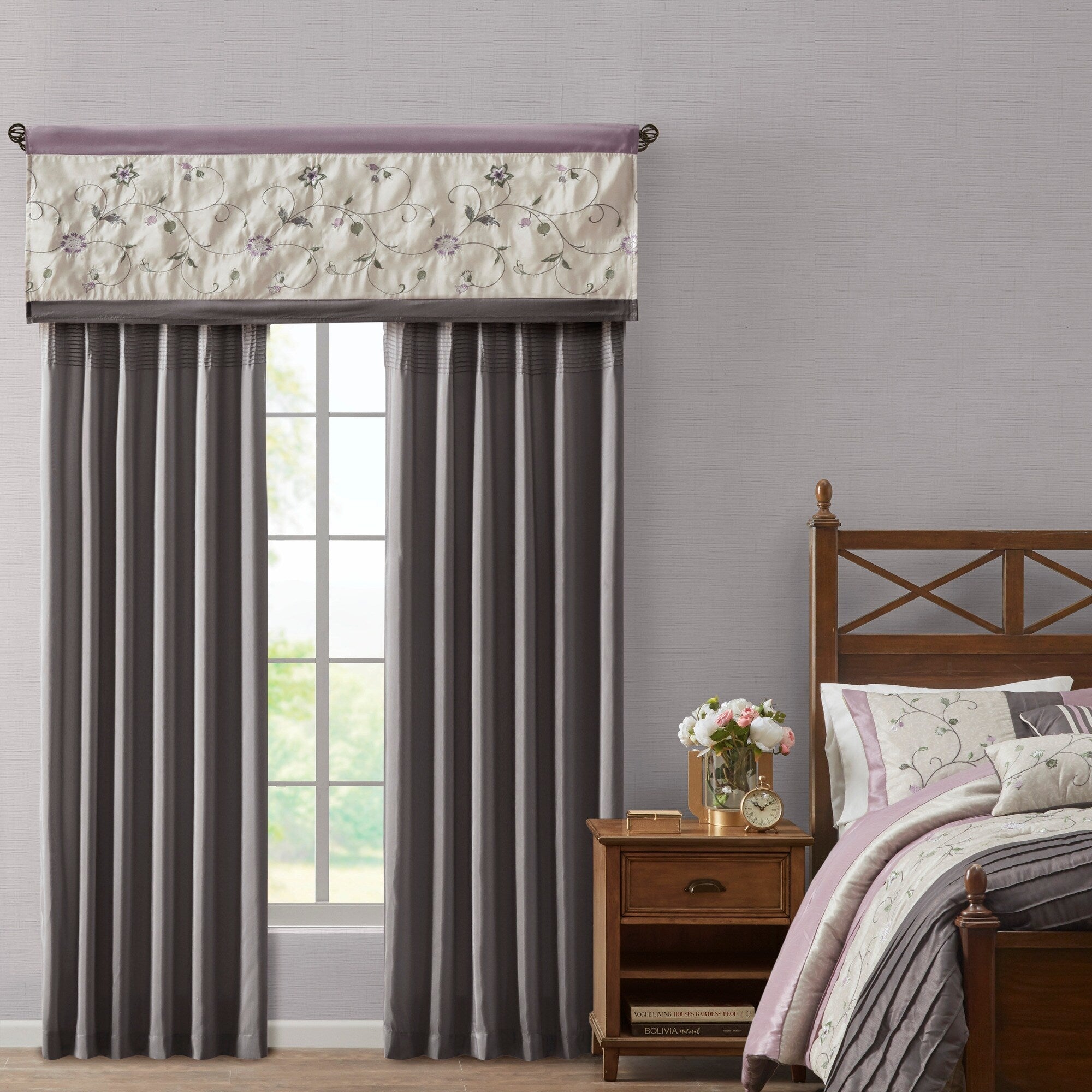 Madison Park Belle Embroidered Window Curtain Panel