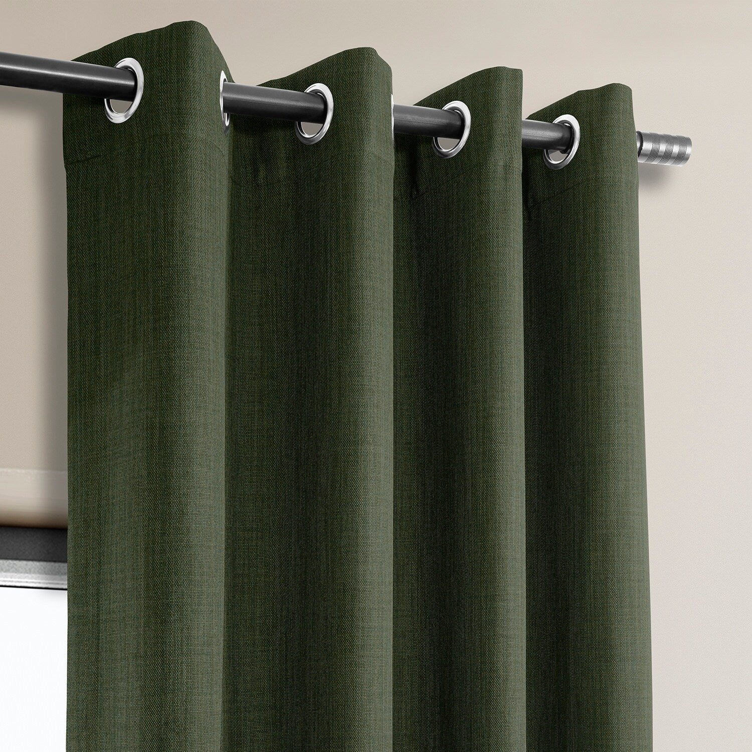 Exclusive Fabrics Faux Linen Grommet Room Darkening Curtain (1 Panel)