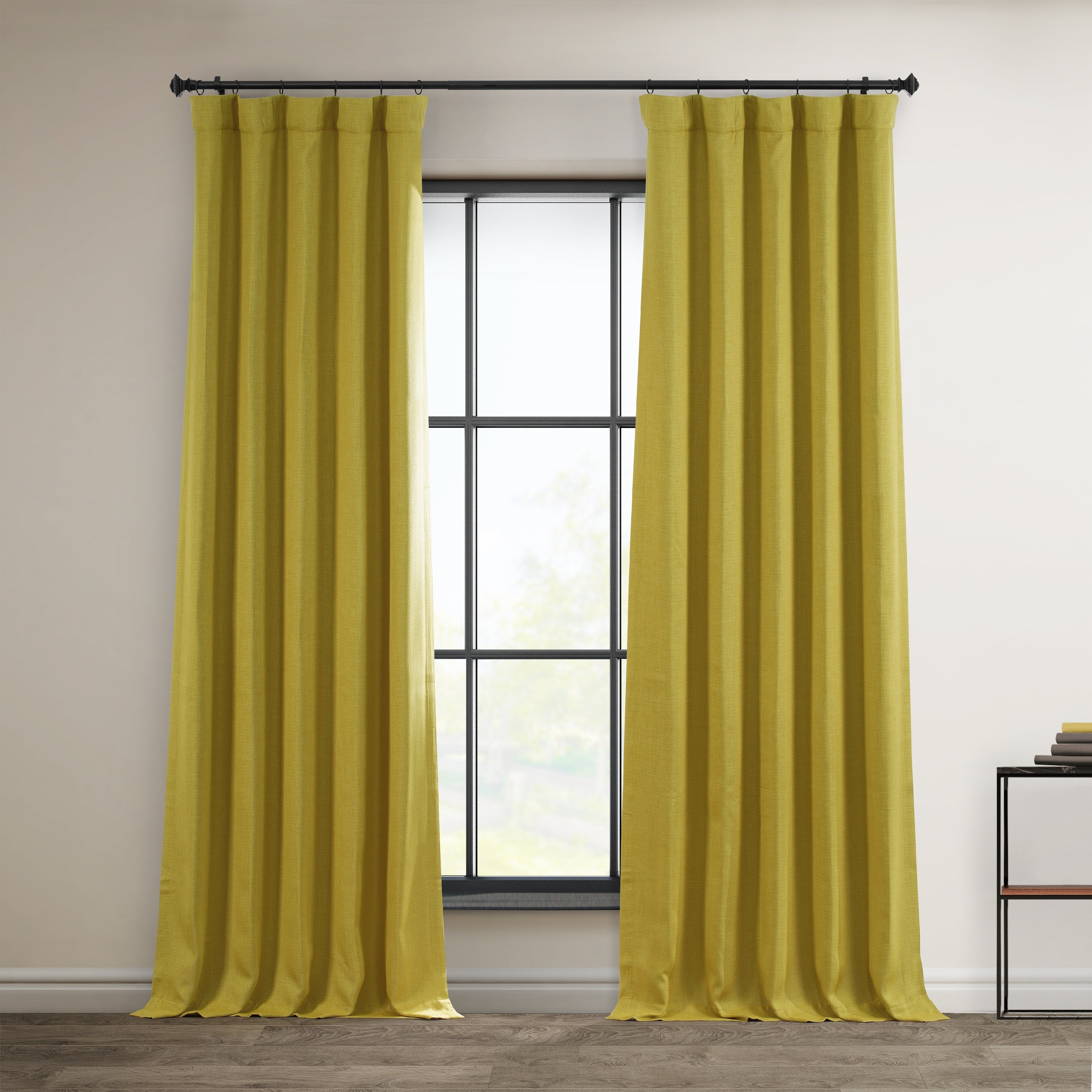 Exclusive Fabrics Faux Linen Room Darkening Curtain (1 Panel)