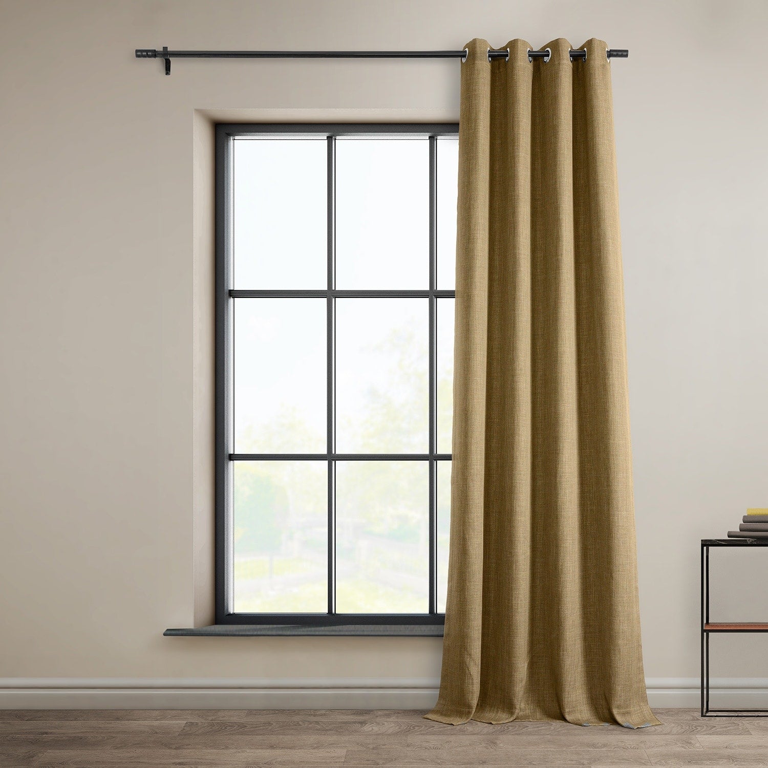 Exclusive Fabrics Faux Linen Grommet Room Darkening Curtain (1 Panel)