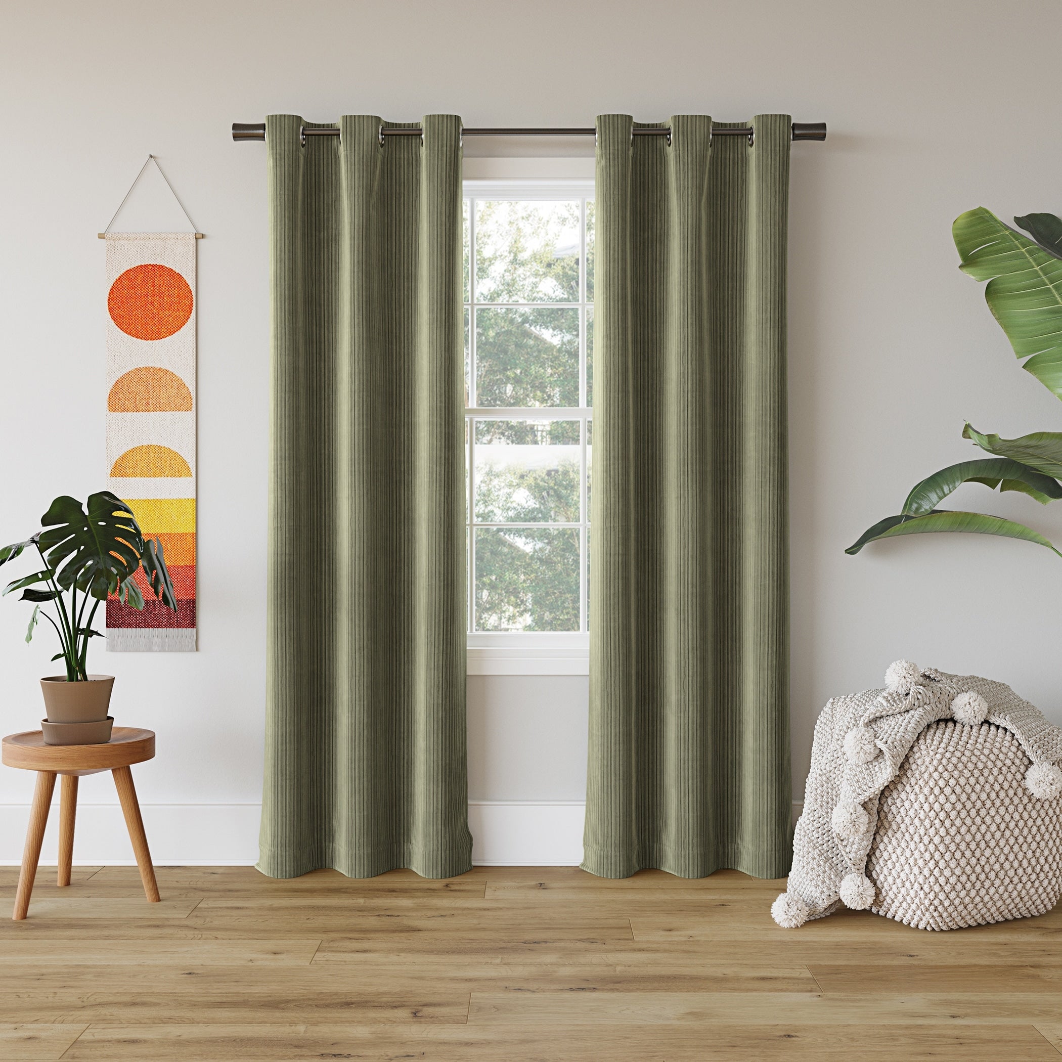 Sun Zero Cascade Pleated Velvet Blackout Grommet 1-Piece Curtain Panel, Single Panel