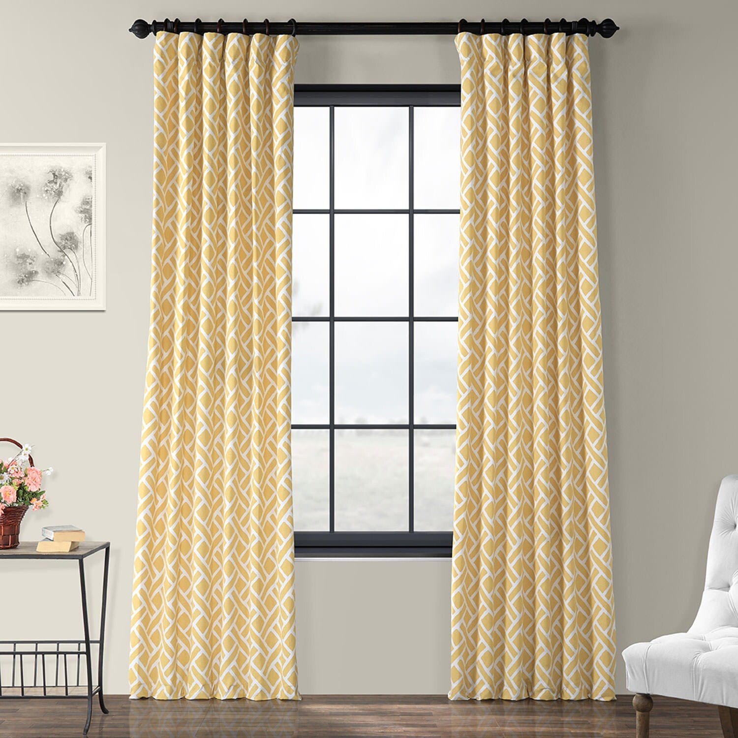 Exclusive Fabrics Martinique Geo Contemporary Cotton Room Darkening Curtain (1 Panel)