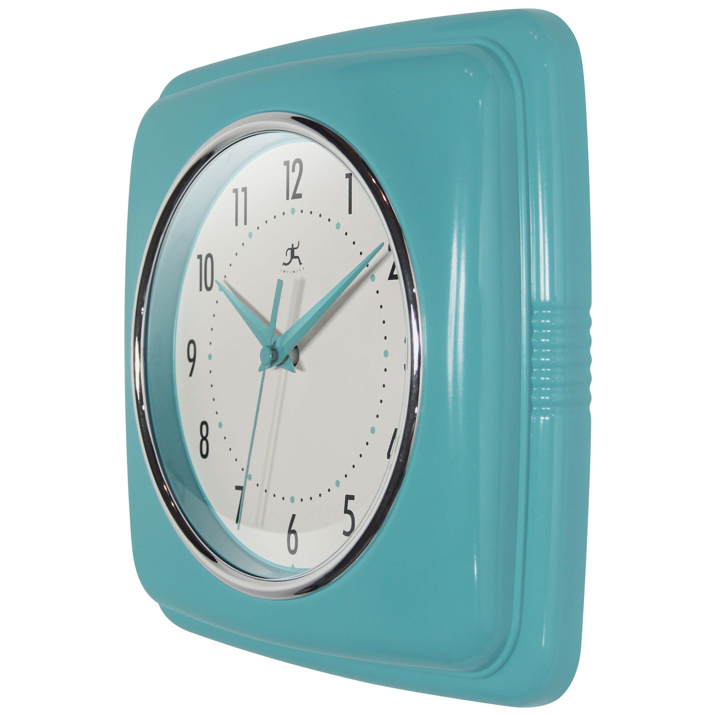 Infinity Instruments Retro 9.25-inch Square Wall Clock - 9.25 x 1.875 x 9.5