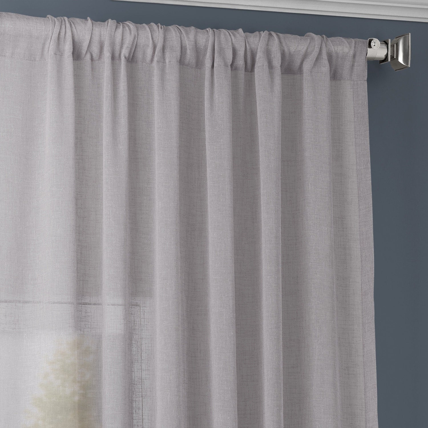 Exclusive Fabrics Solid Faux Linen Sheer Curtain (1 Panel)