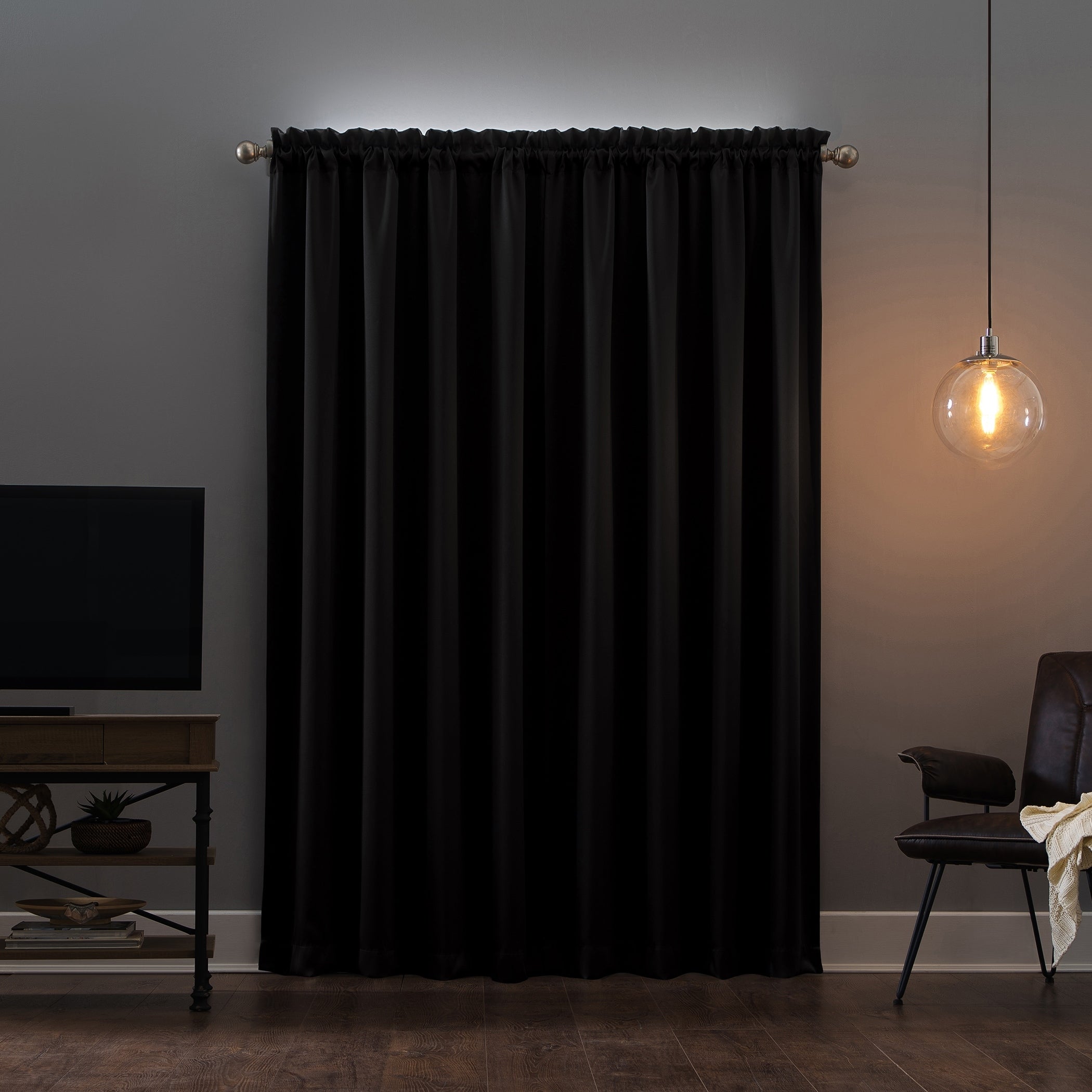 Sun Zero Oslo Theater Grade Extreme Total Blackout Rod Pocket 1-Piece Curtain Panel, Single Panel