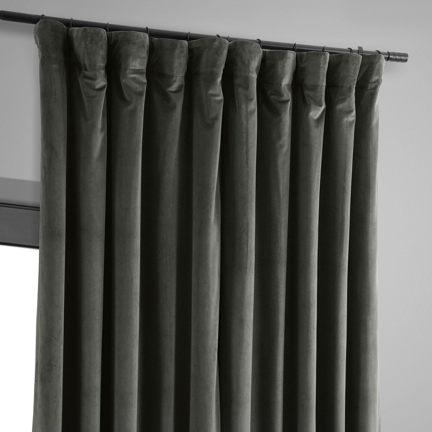 Exclusive Fabrics Signature Extra Wide Blackout Velvet Curtains (1 Panel) - Luxurious Blackout Drapes