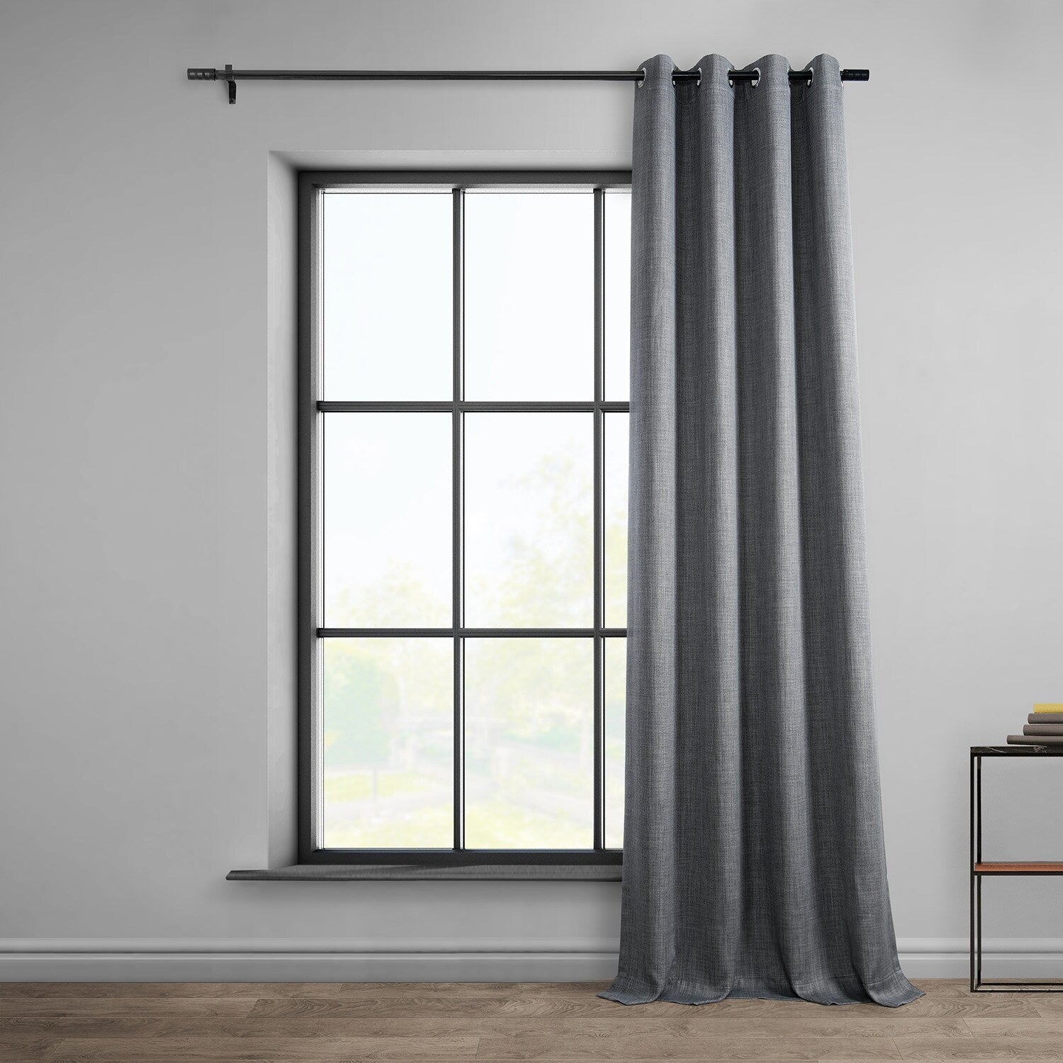 Exclusive Fabrics Faux Linen Grommet Room Darkening Curtain (1 Panel)