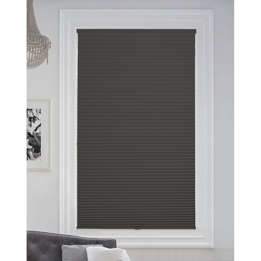 BlindsAvenue Cordless Blackout Cellular Honeycomb Shade, 9/16 Single Cell, Anthracite