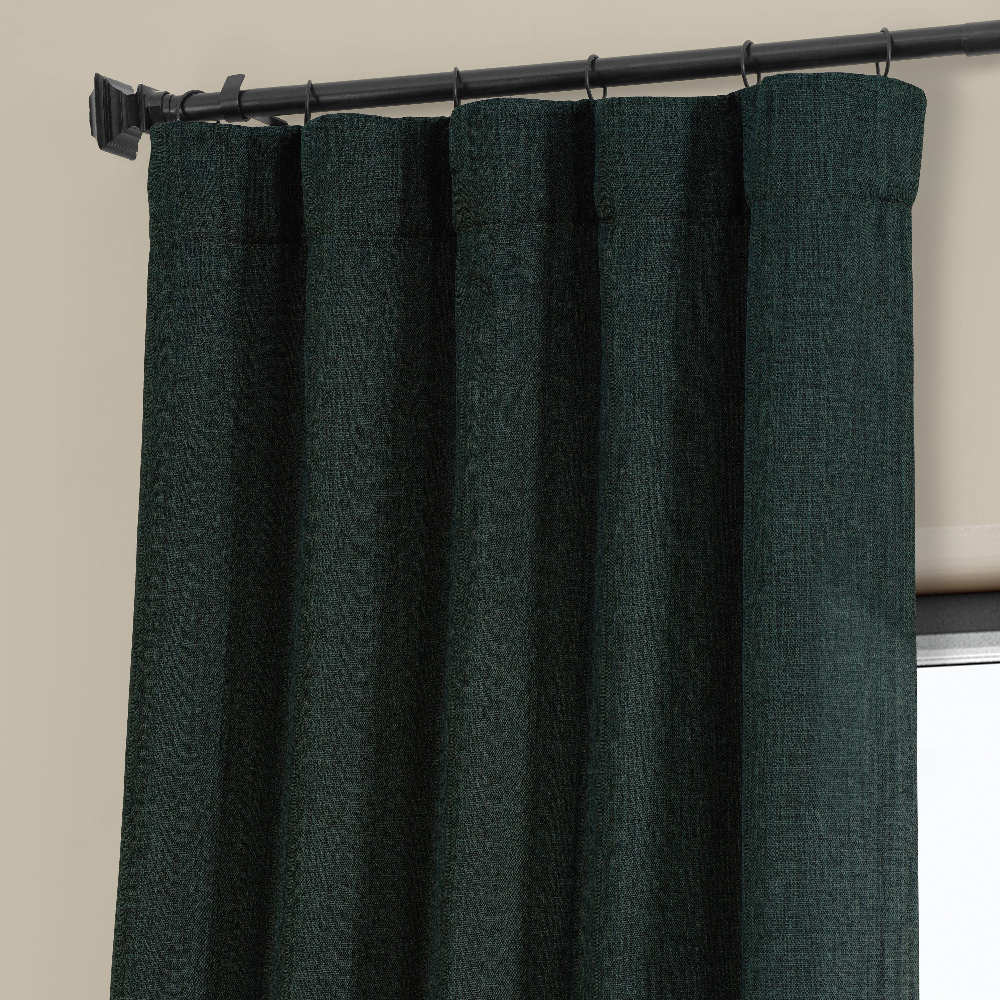 Exclusive Fabrics Faux Linen Room Darkening Curtain (1 Panel)