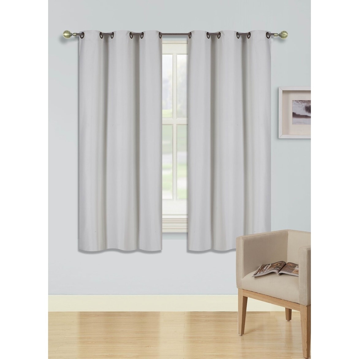 2 Pcs 63 Inch Heavy Insulated Blackout Curtain Panels