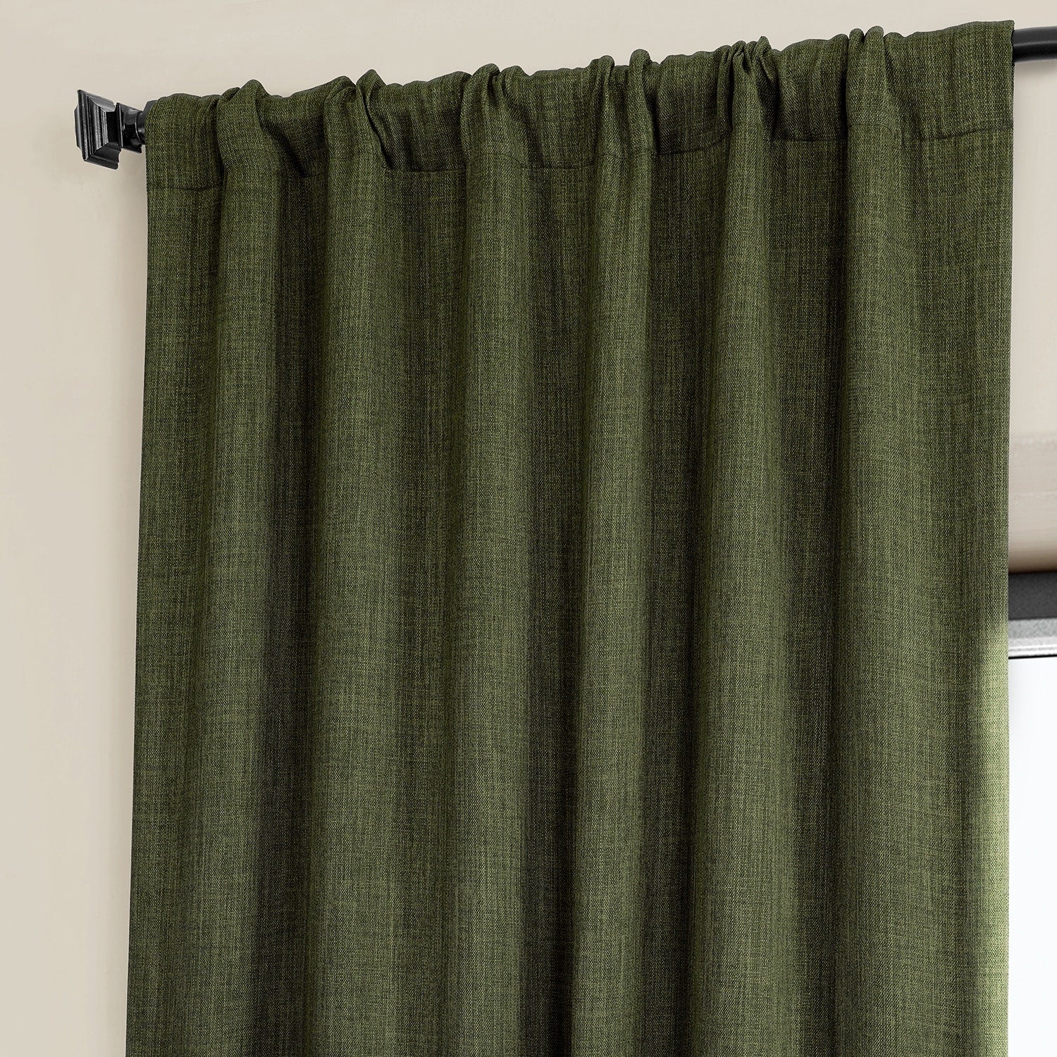 Exclusive Fabrics Faux Linen Room Darkening Curtain (1 Panel)