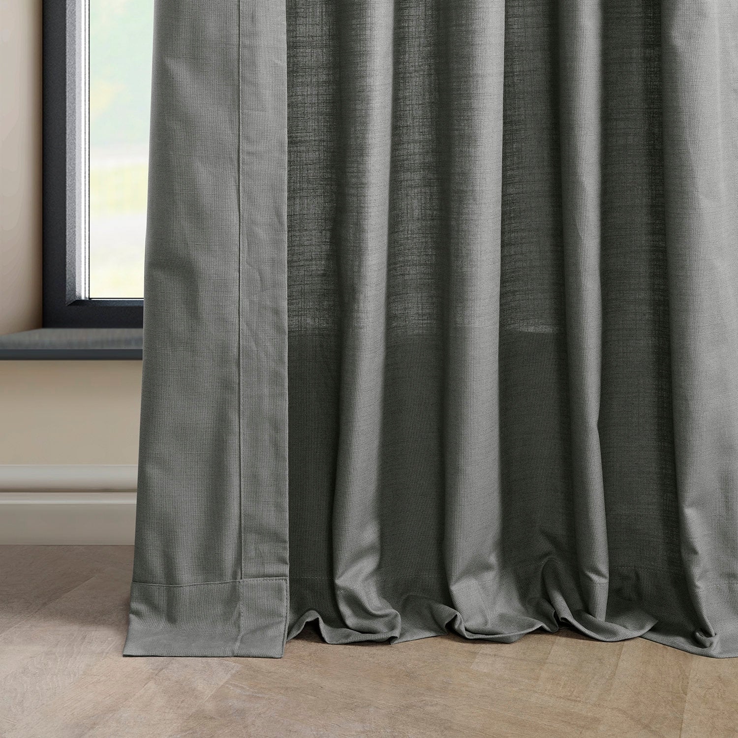 Exclusive Fabrics Dune Textured Solid Cotton Curtain Pair (2 Panels)