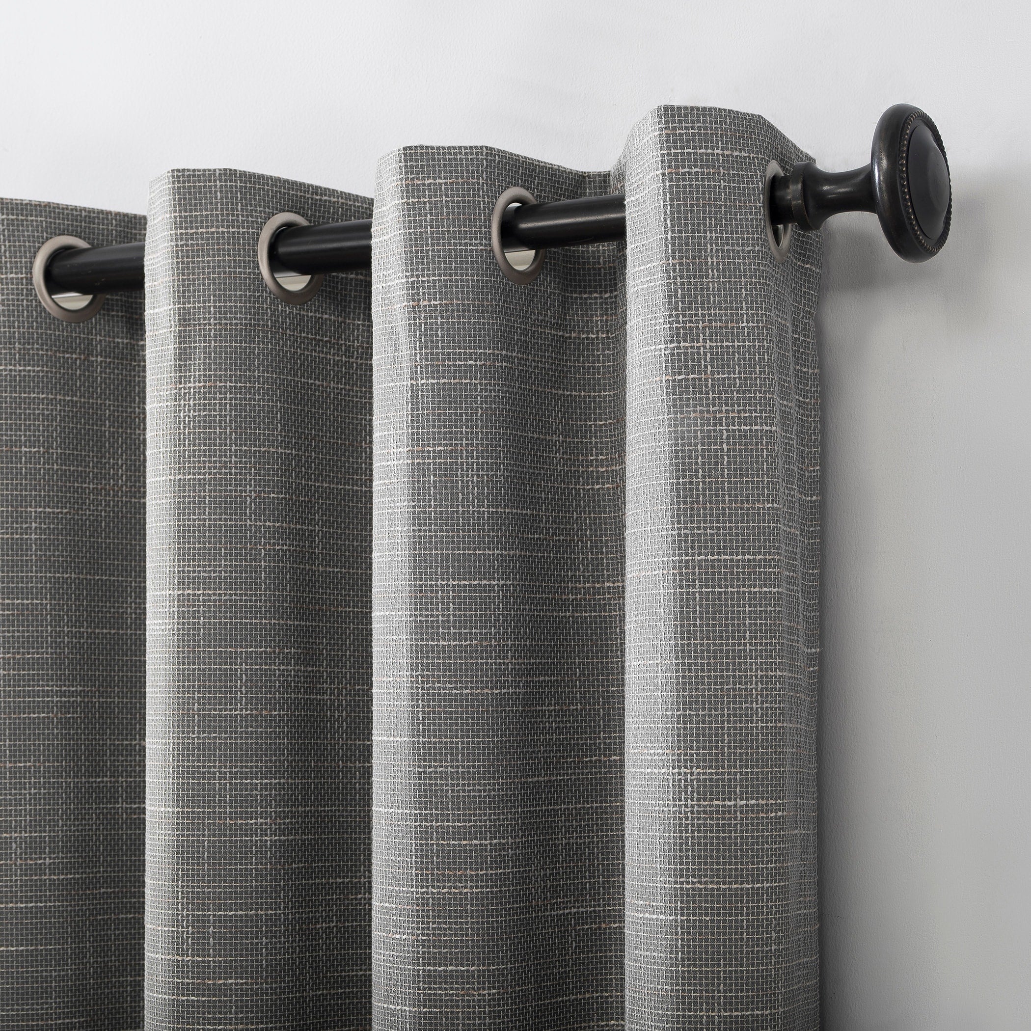 Sun Zero Kline Burlap Weave Thermal Extreme Total Blackout Grommet Curtain Panel, Single Panel