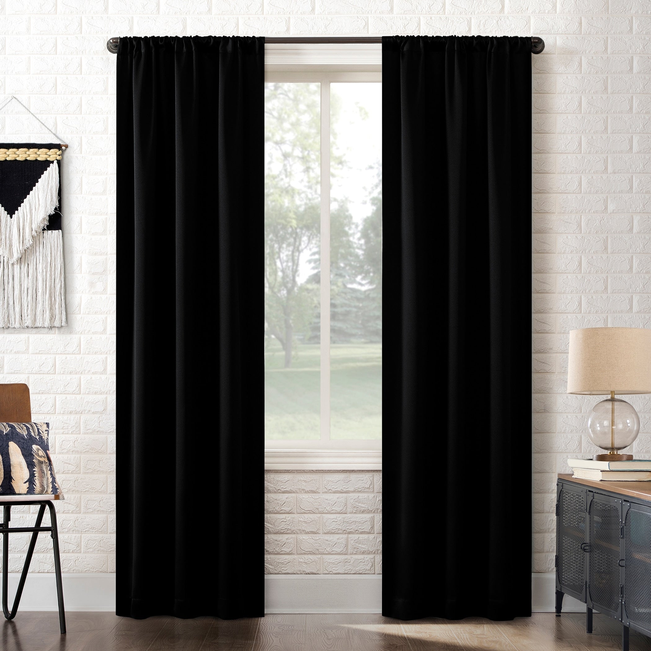 Sun Zero Bergen Theater Grade Extreme Total Blackout Rod Pocket 1-Piece Curtain Panel, Single Panel