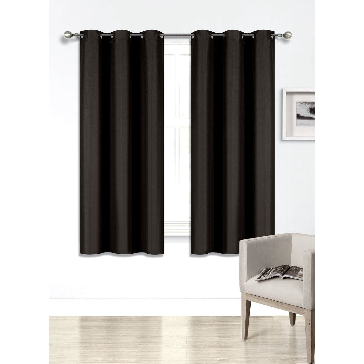 2 Pcs 63 Inch Heavy Insulated Blackout Curtain Panels