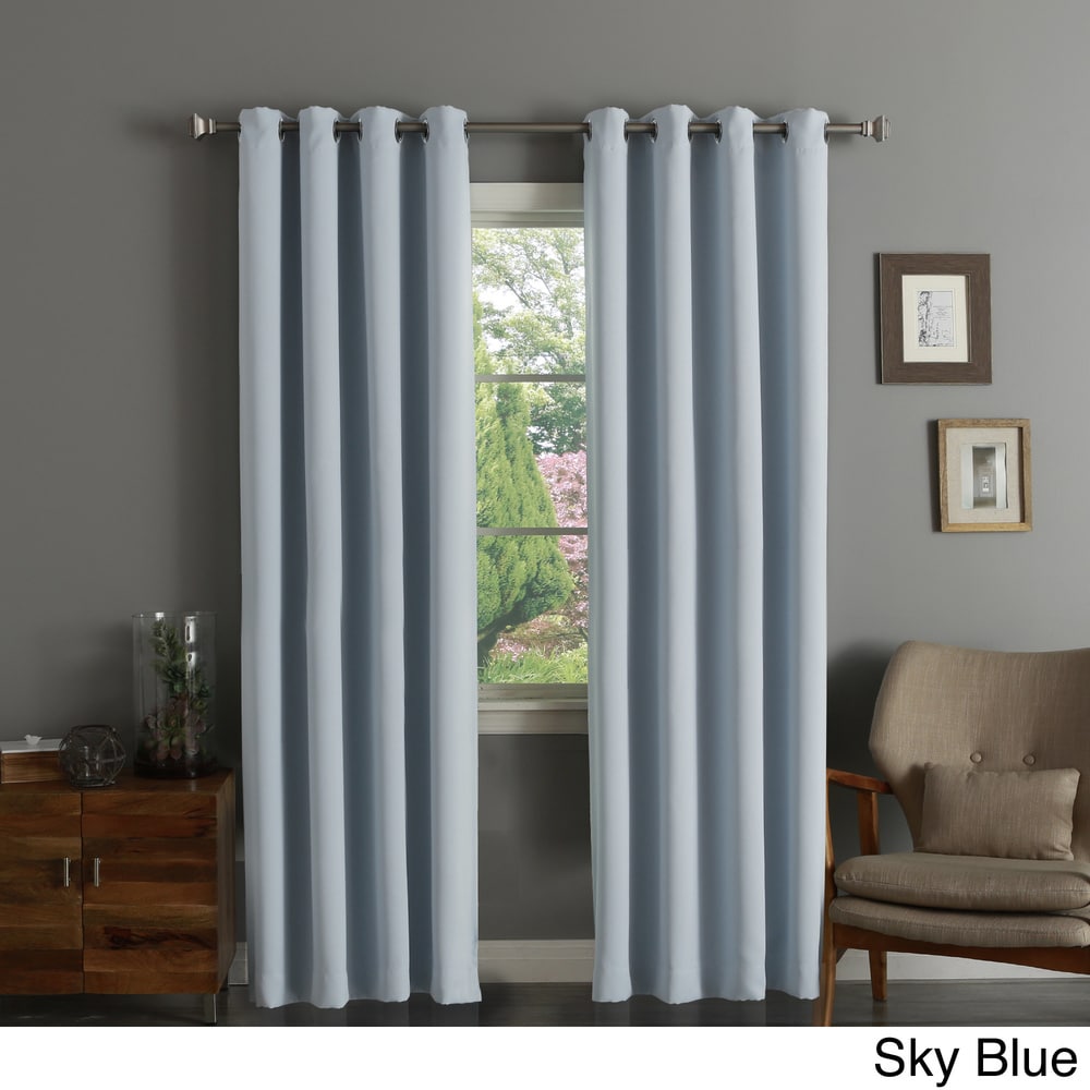 Aurora Home Silver Grommet Top 84-inch Blackout Curtain Pair - 52 x 84 - 52 x 84