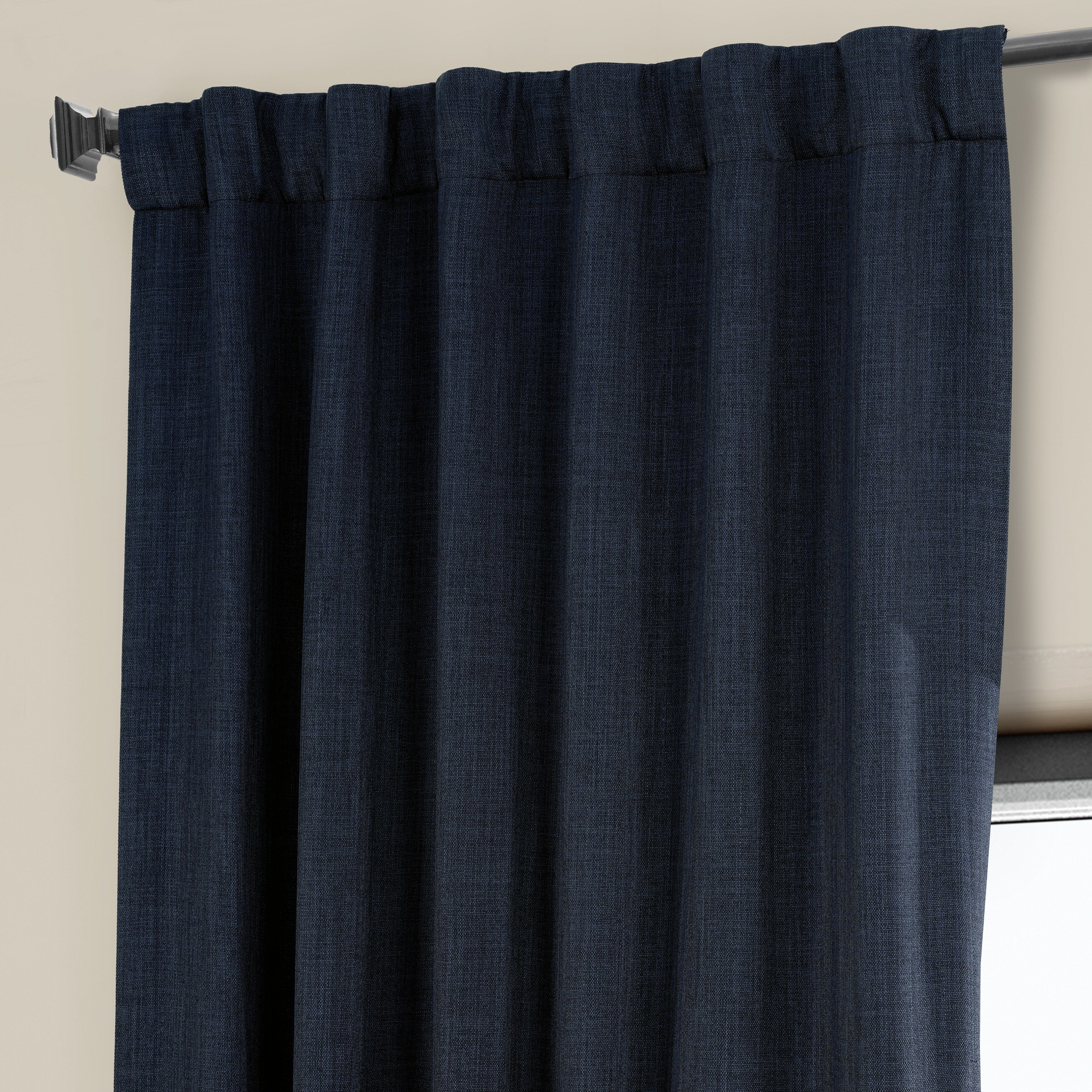 Exclusive Fabrics Faux Linen Room Darkening Curtain (1 Panel)