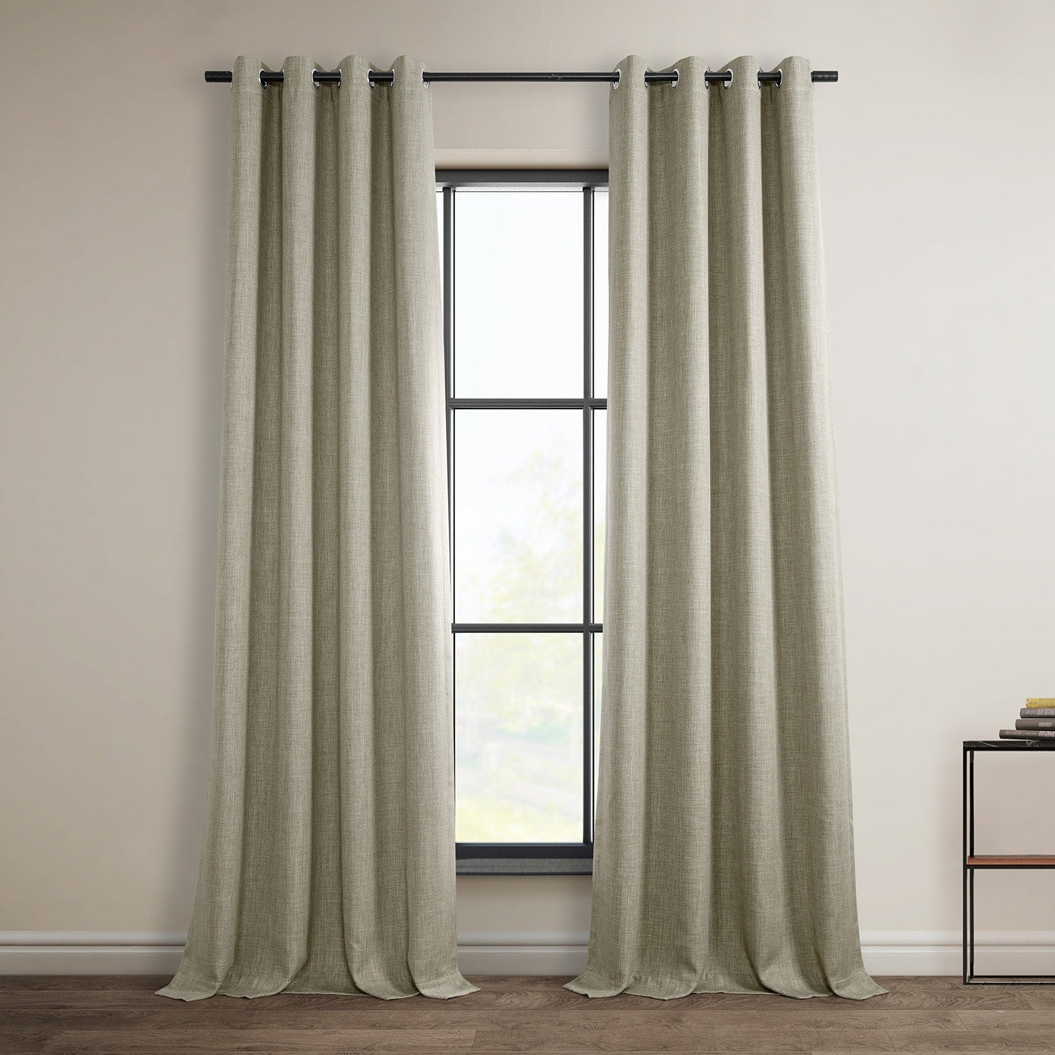 Exclusive Fabrics Faux Linen Grommet Room Darkening Curtain (1 Panel)