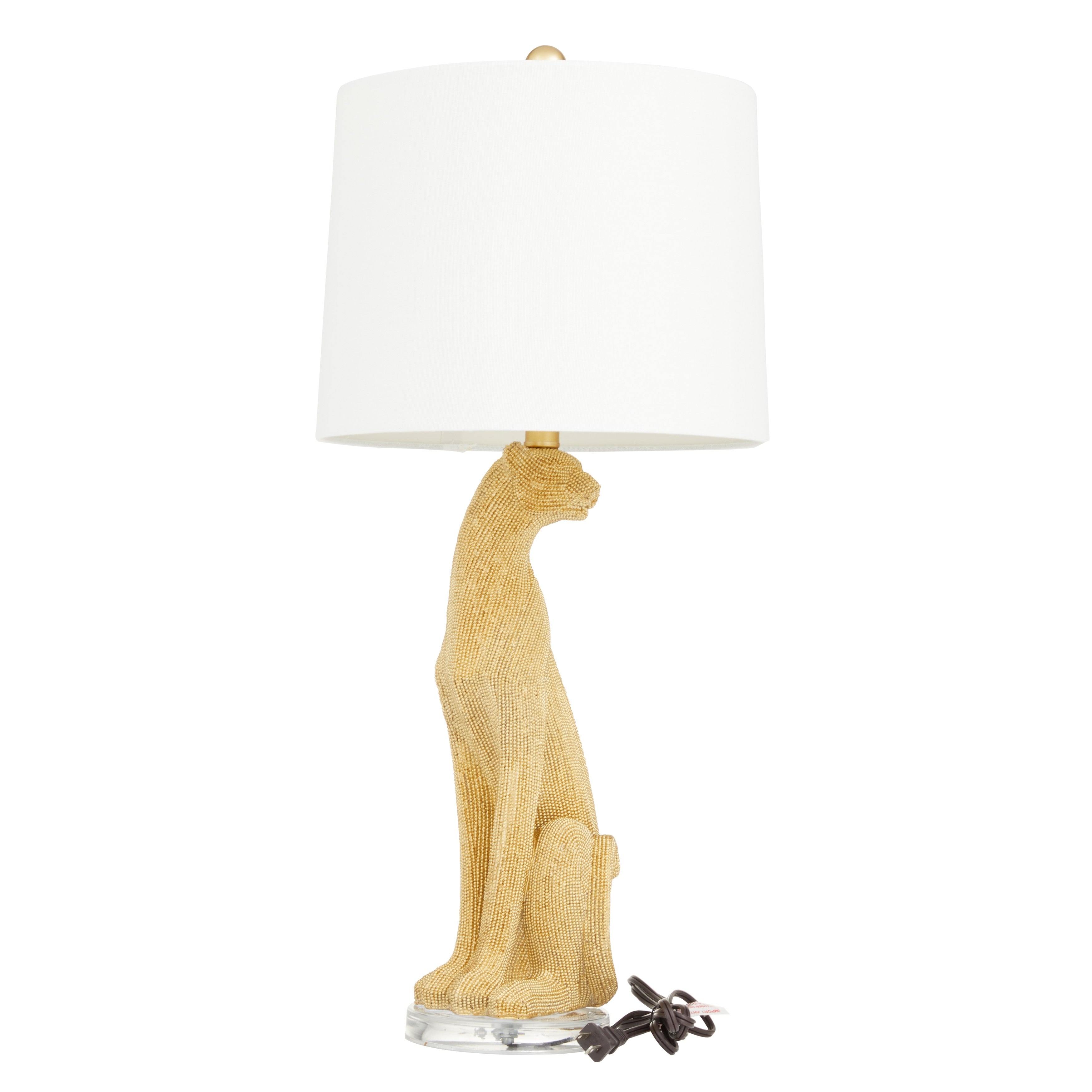 Polystone Leopard Table Lamp - Set of 2 Silver or Gold - Roche River Decor