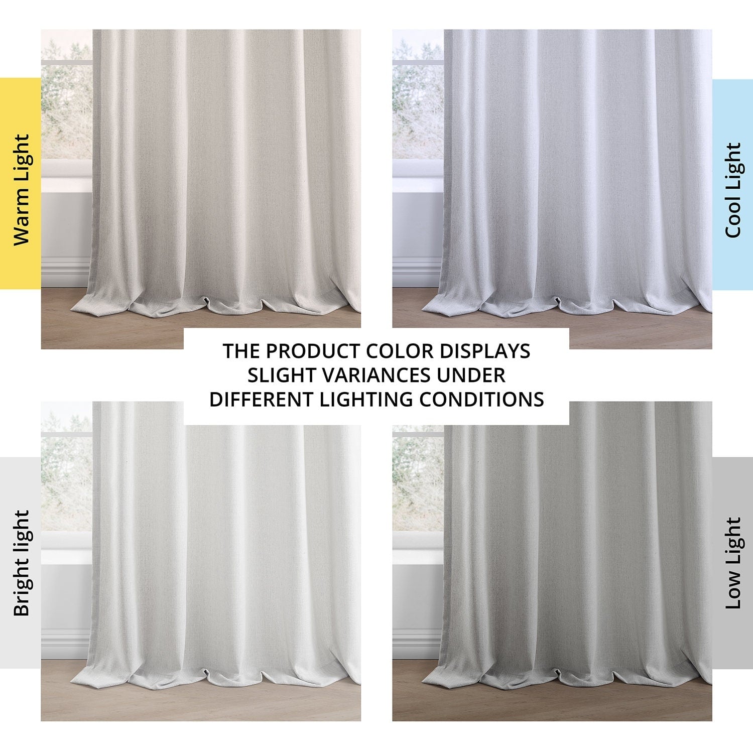 Exclusive Fabrics Simply Faux Linen Curtains - 2 Panels - Light Filtering Window Curtains