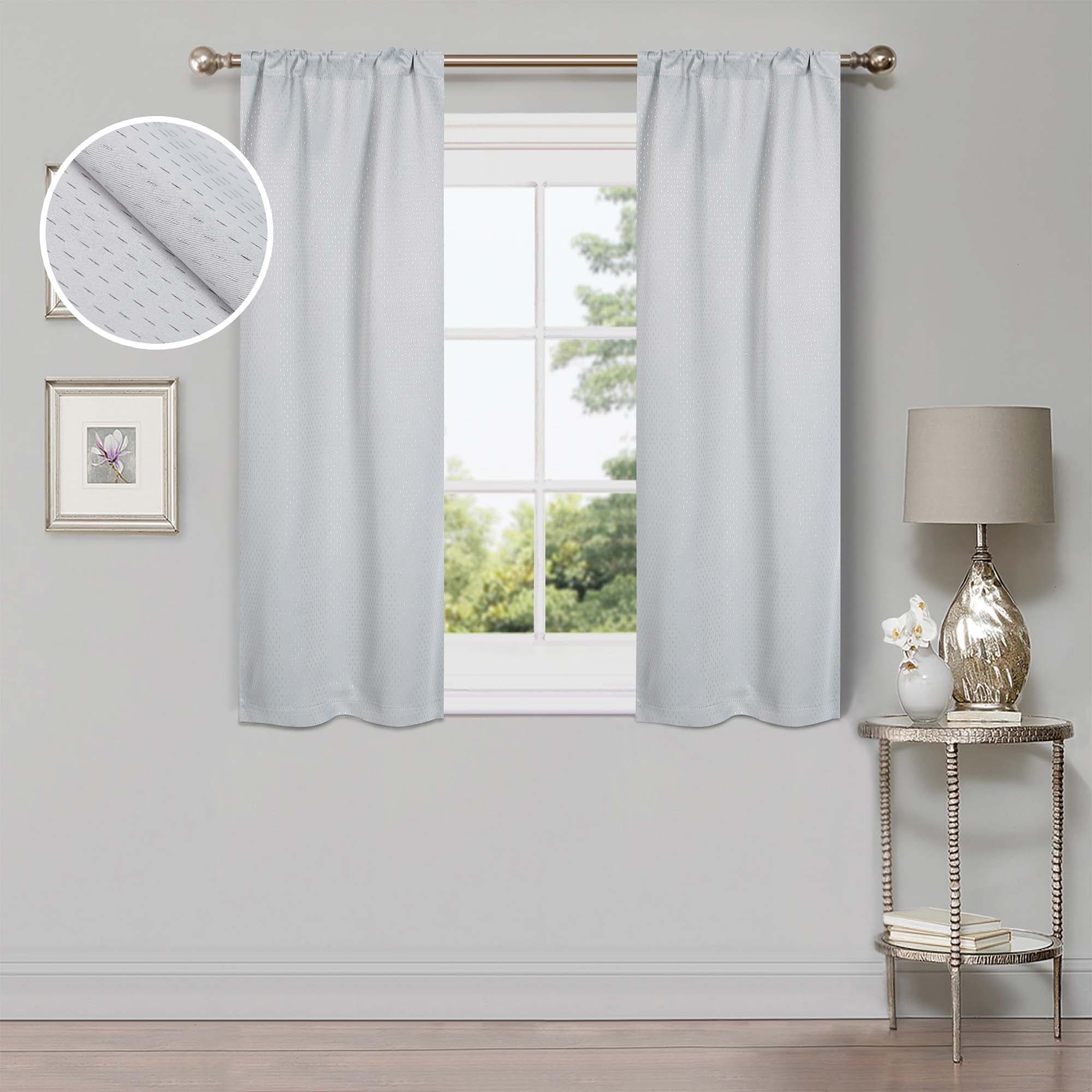 Superior Shimmer Washable Room Darkening Curtains, Set of 2 Panels