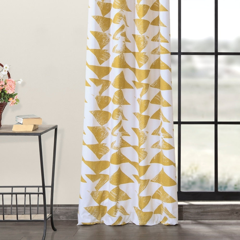 Exclusive Fabrics Triad Geometric Grommet Printed Cotton Twill Curtain (1 Panel)