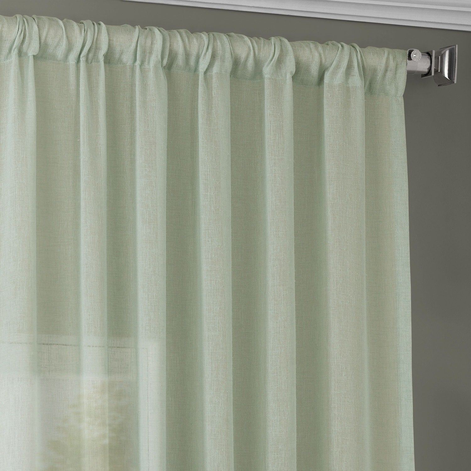 Exclusive Fabrics Solid Faux Linen Sheer Curtain (1 Panel)