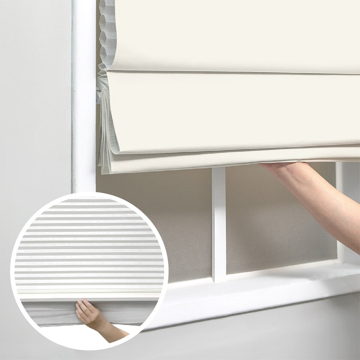 Regal Estate 72-inch Ivory Insulating Cordless Roman Shade