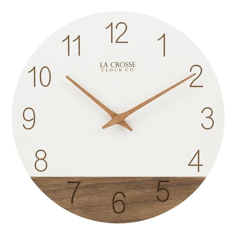 La Crosse Clock 12 Sierra Wood Quartz Analog Wall Clock