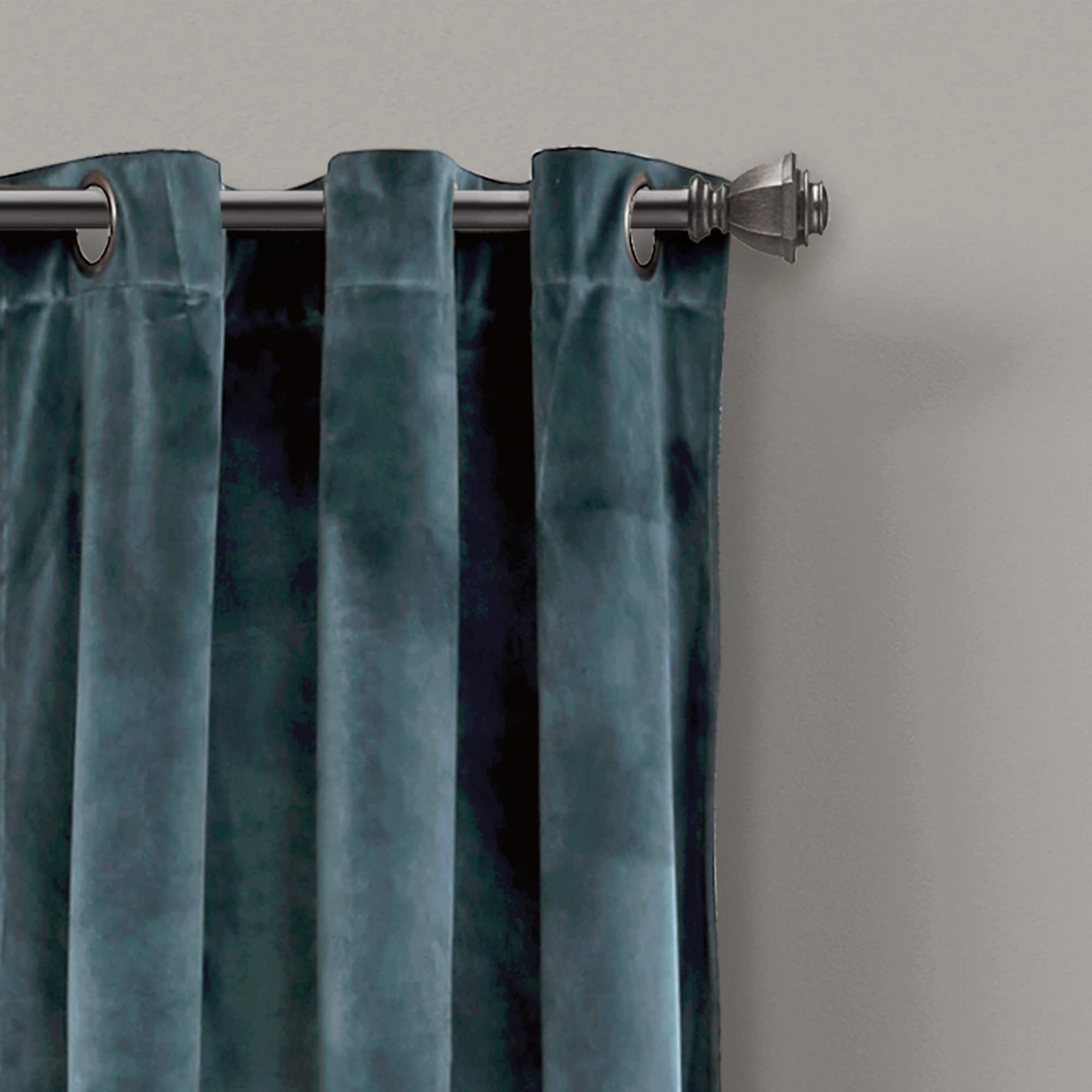 Porch & Den Lapeyrous Velvet Solid Room Darkening Window Curtain Panel Set