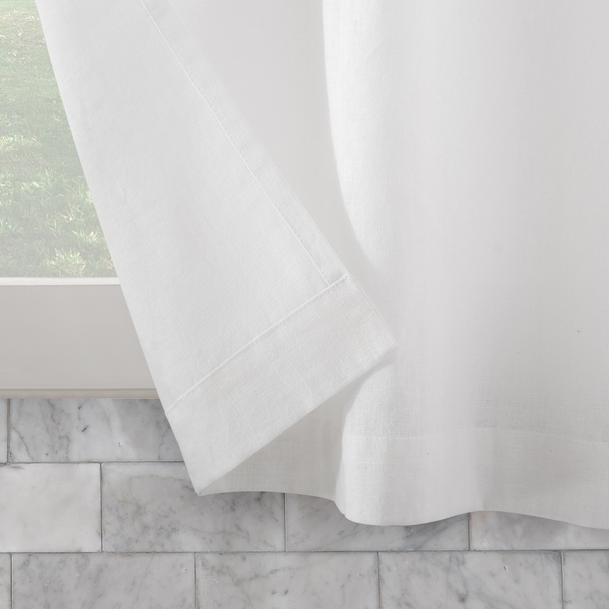 Archaeo Linen Cotton Blend Cafe Curtain Pair - 52 x 45 - 52 x 45