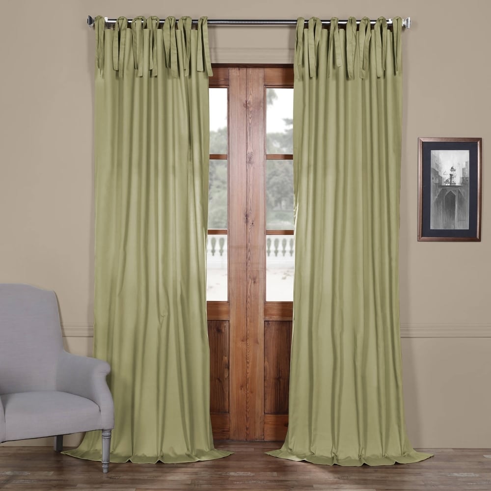 Exclusive Fabrics Solid Cotton Tie-Top Curtain (1 Panel)