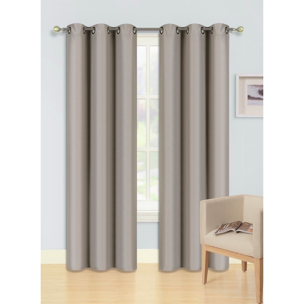 2 Pcs 108 Inch Heavy Insulated Blackout Curtain Panels