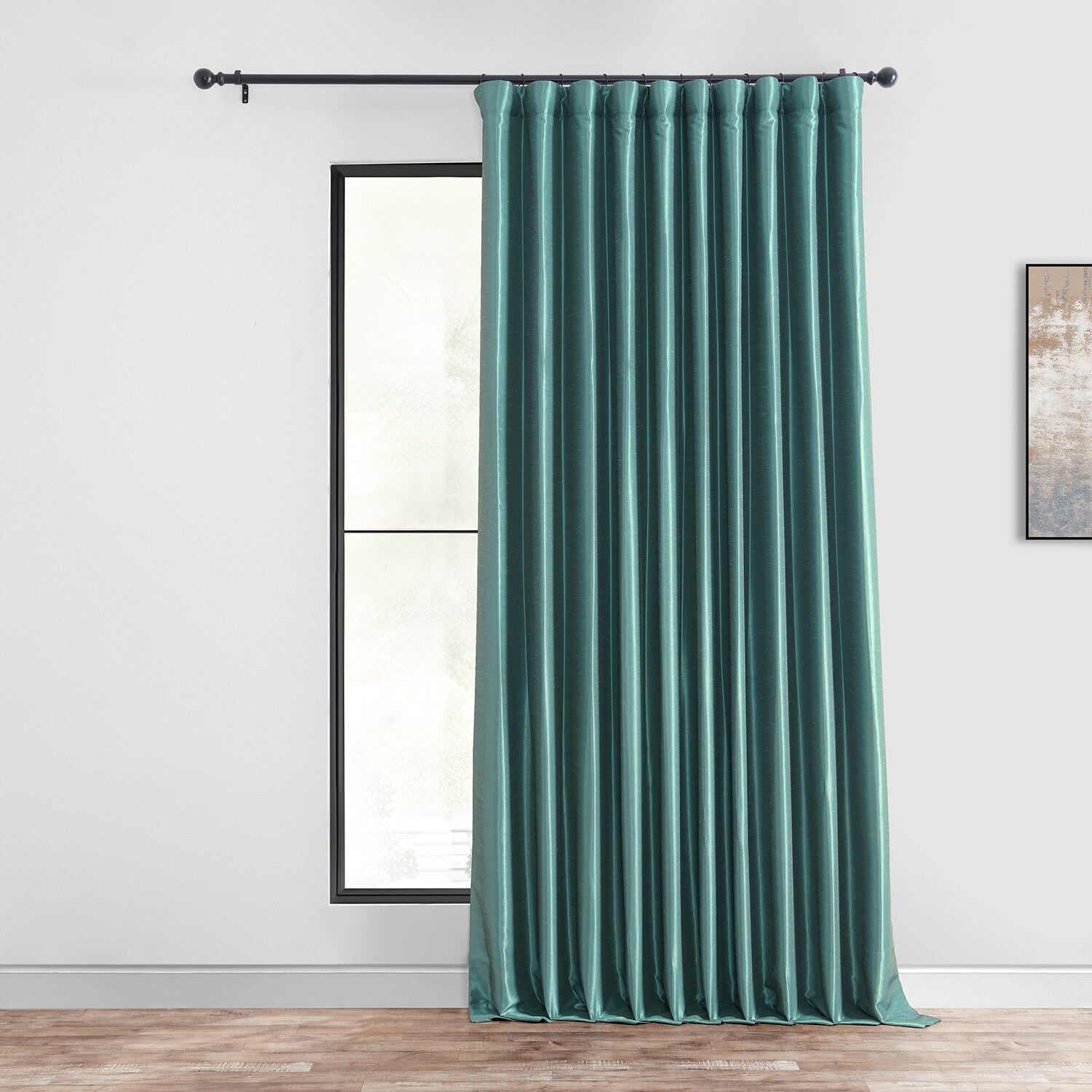 Exclusive Fabrics Blackout Extra Wide Faux Dupioni Curtain (1 Panel)