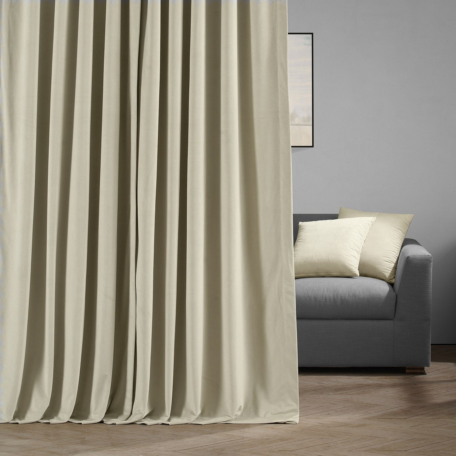 Exclusive Fabrics Signature Extra Wide Blackout Velvet Curtains (1 Panel) - Luxurious Blackout Drapes