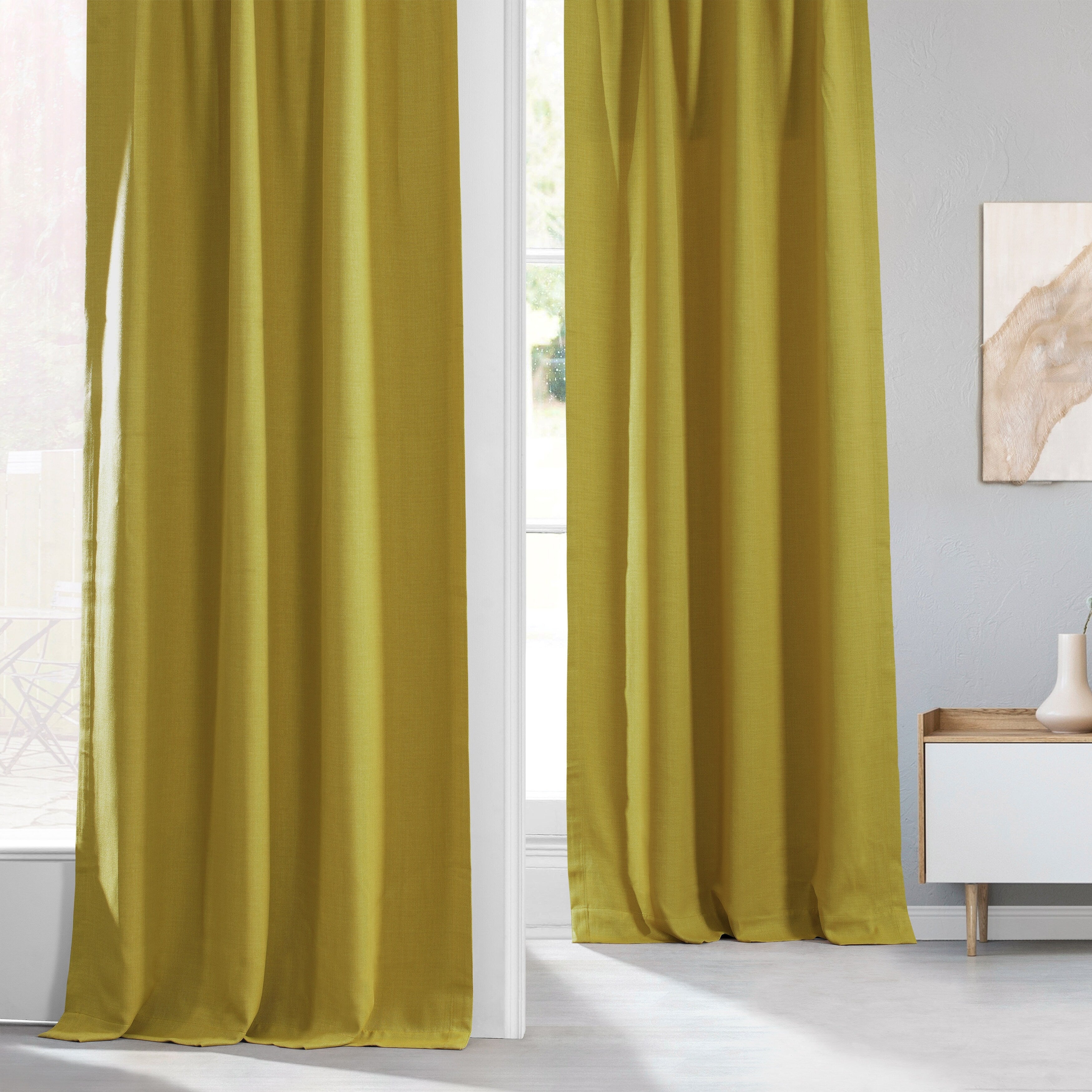 Exclusive Fabrics Faux Linen Room Darkening Curtain (1 Panel)