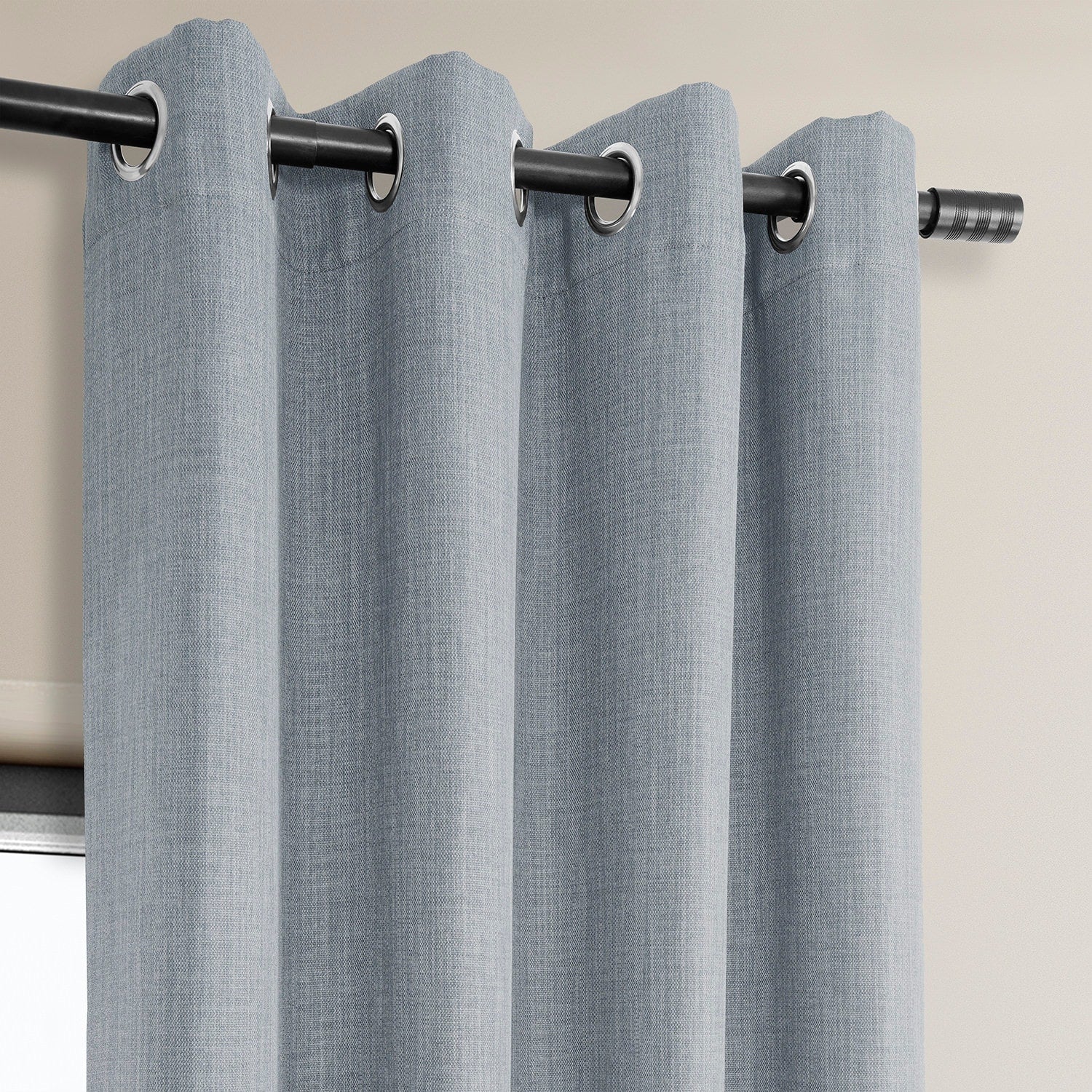 Exclusive Fabrics Faux Linen Grommet Room Darkening Curtain (1 Panel)