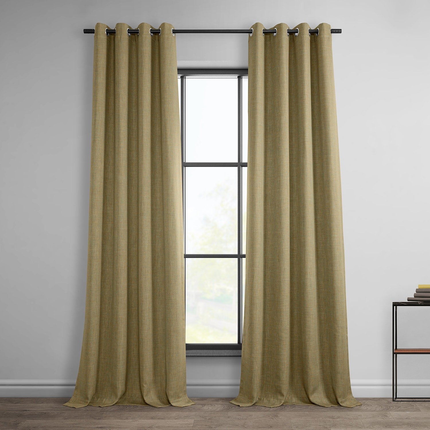 Exclusive Fabrics Faux Linen Grommet Room Darkening Curtain (1 Panel)