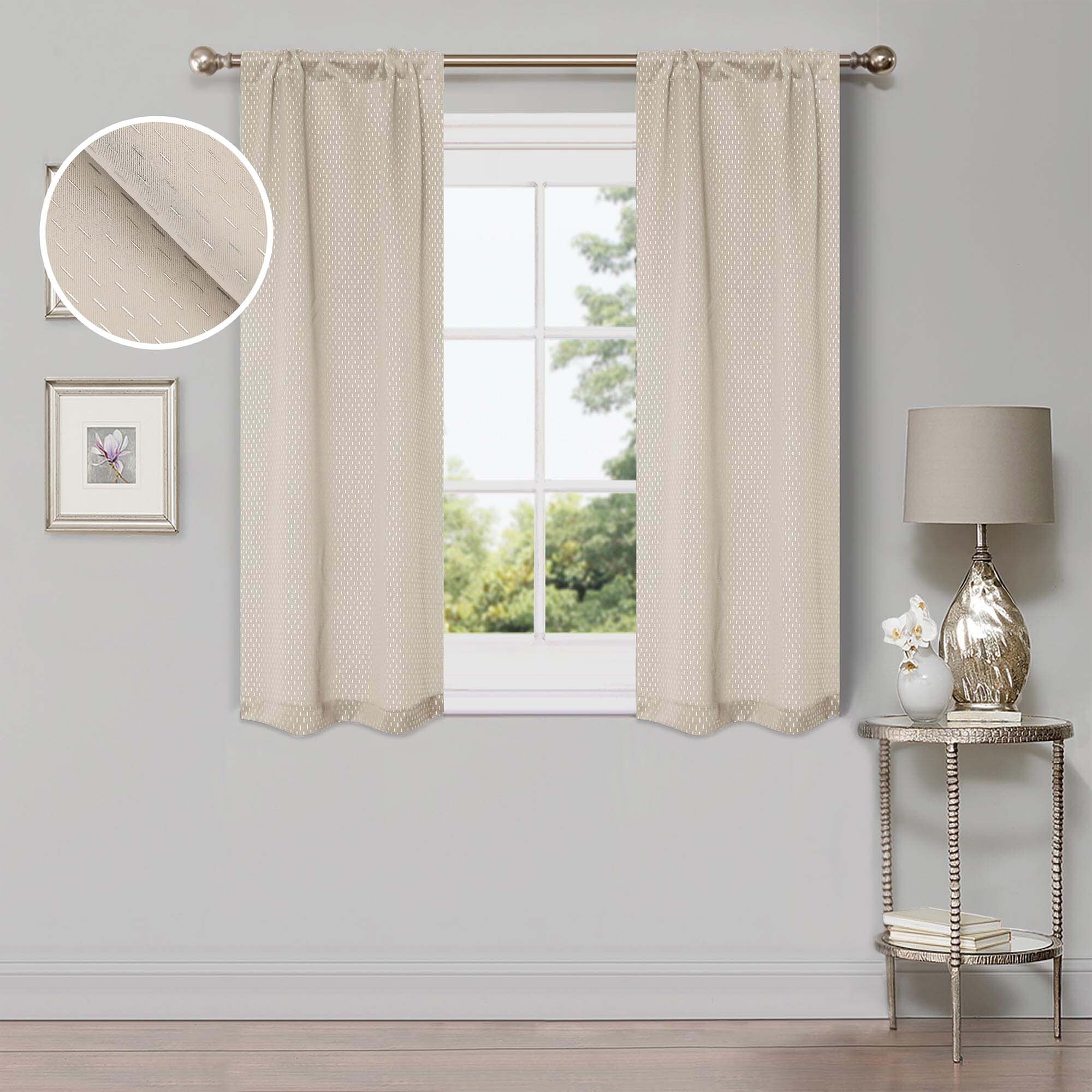 Superior Shimmer Washable Room Darkening Curtains, Set of 2 Panels