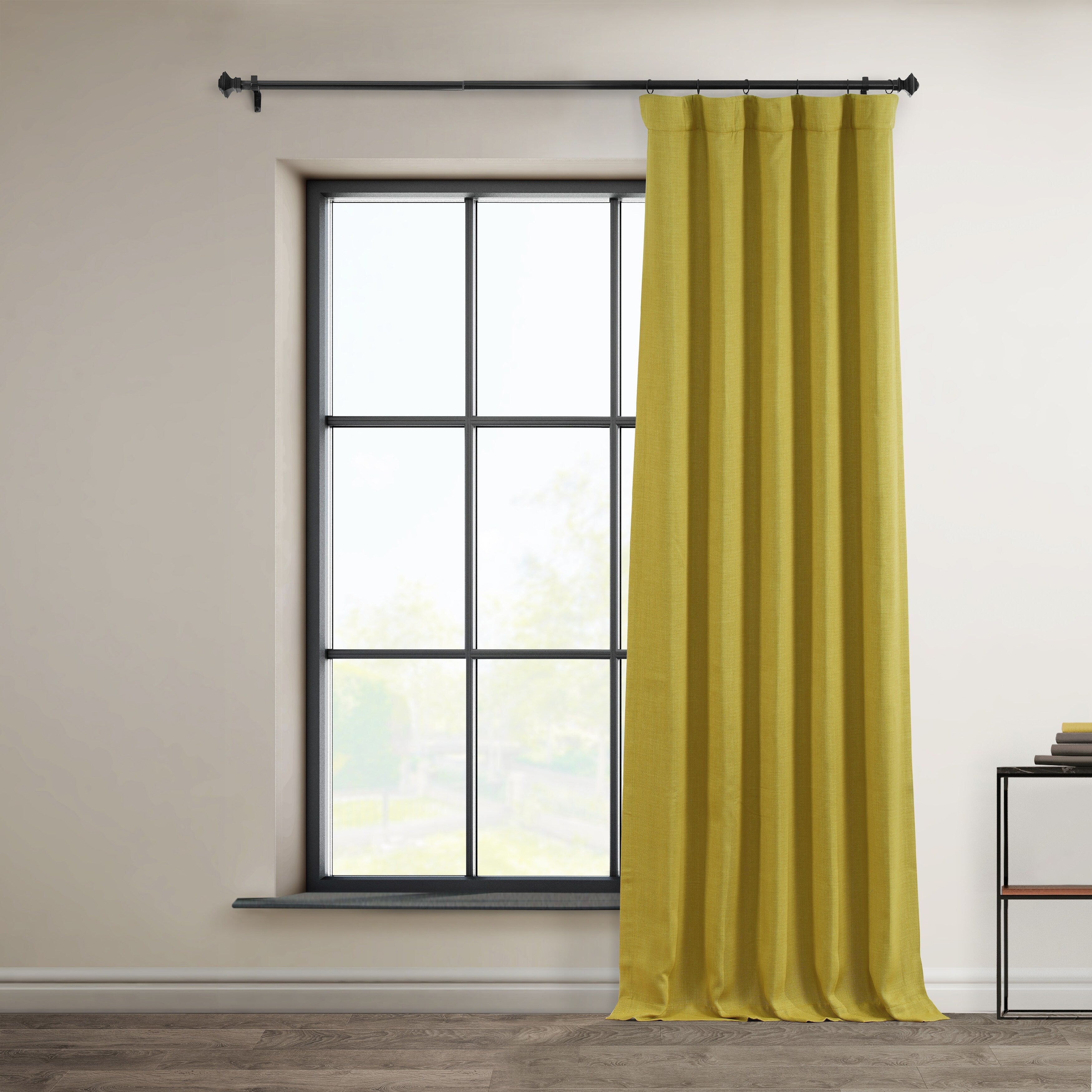 Exclusive Fabrics Faux Linen Room Darkening Curtain (1 Panel)