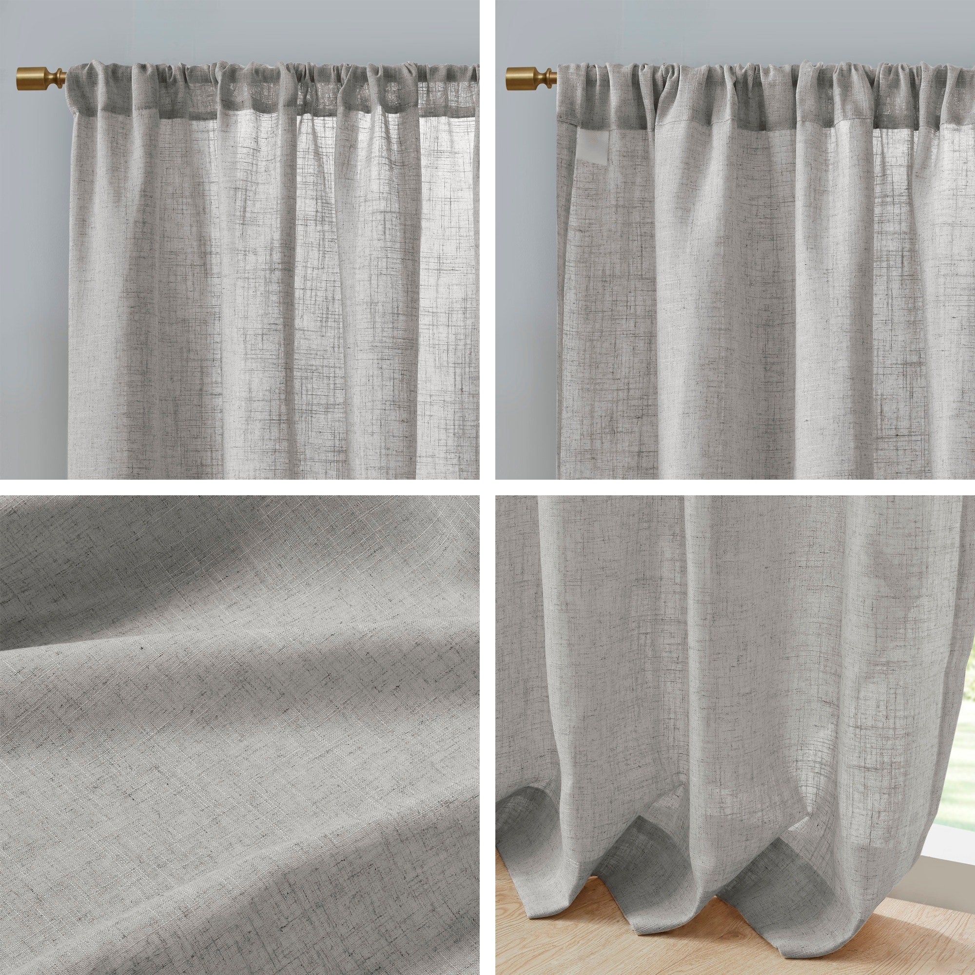 Madison Park Suvi Linen Blend Light Filtering Curtain Panel Pair