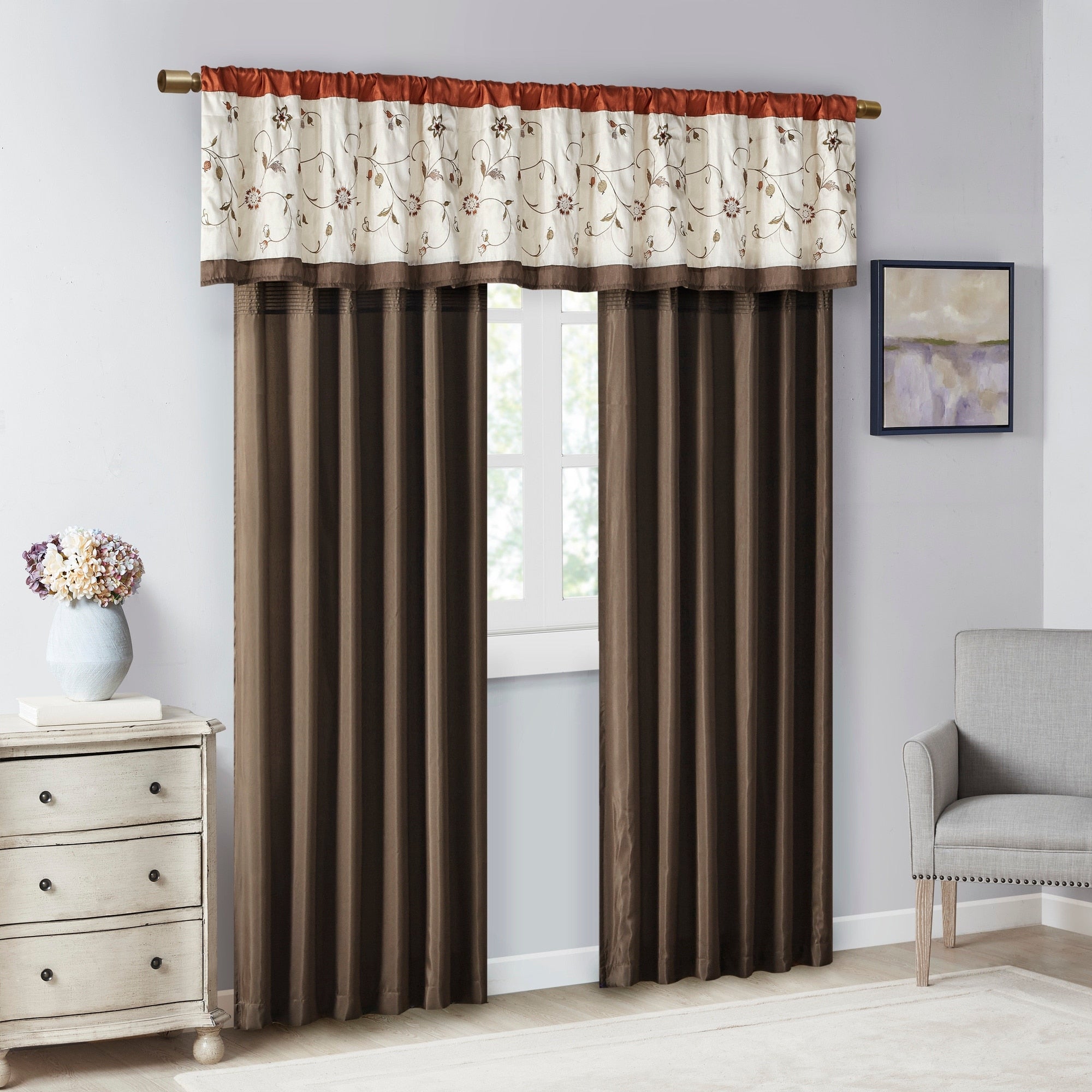 Madison Park Belle Embroidered Window Curtain Panel