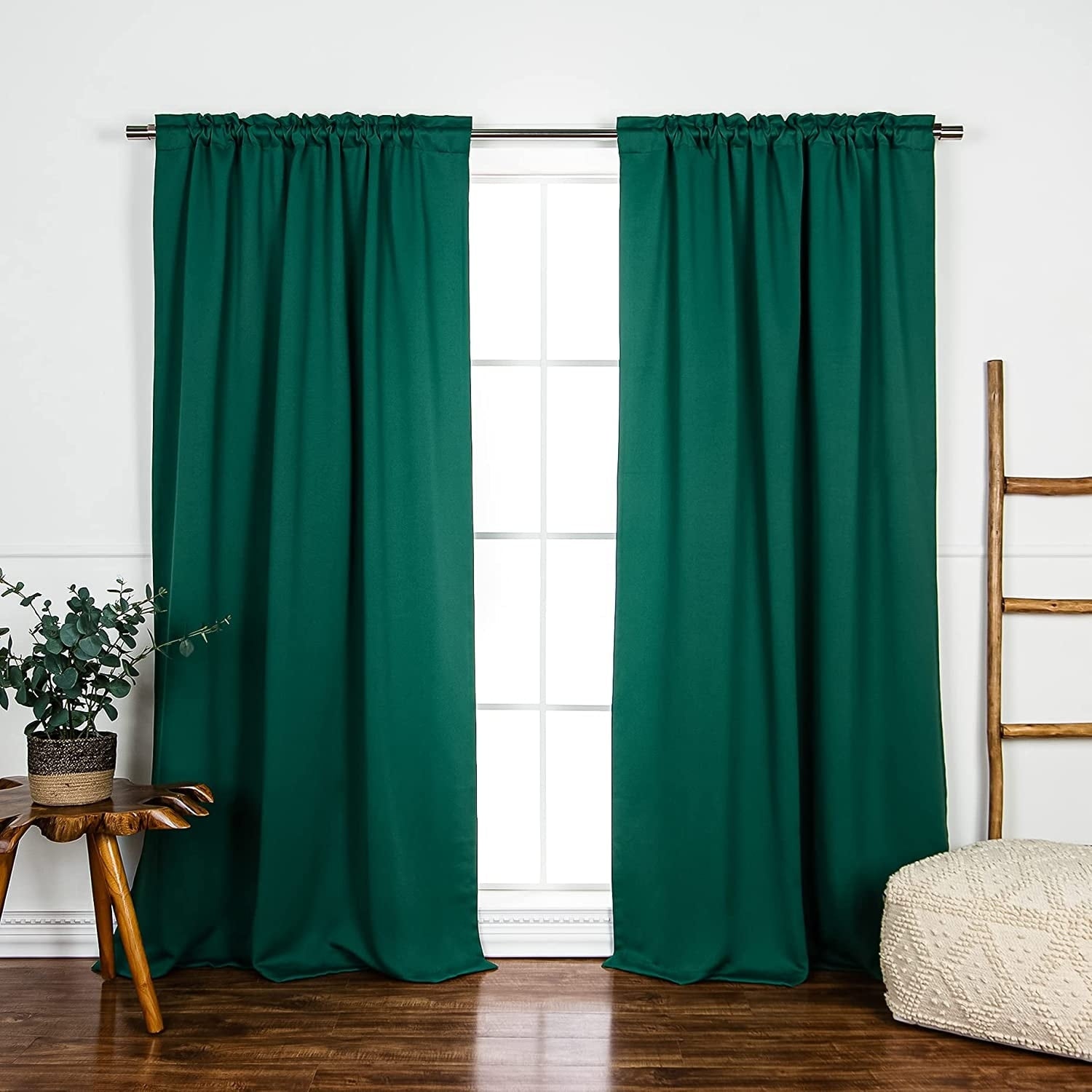 Aurora Home Solid Insulated Thermal Blackout Curtain Panel Pair