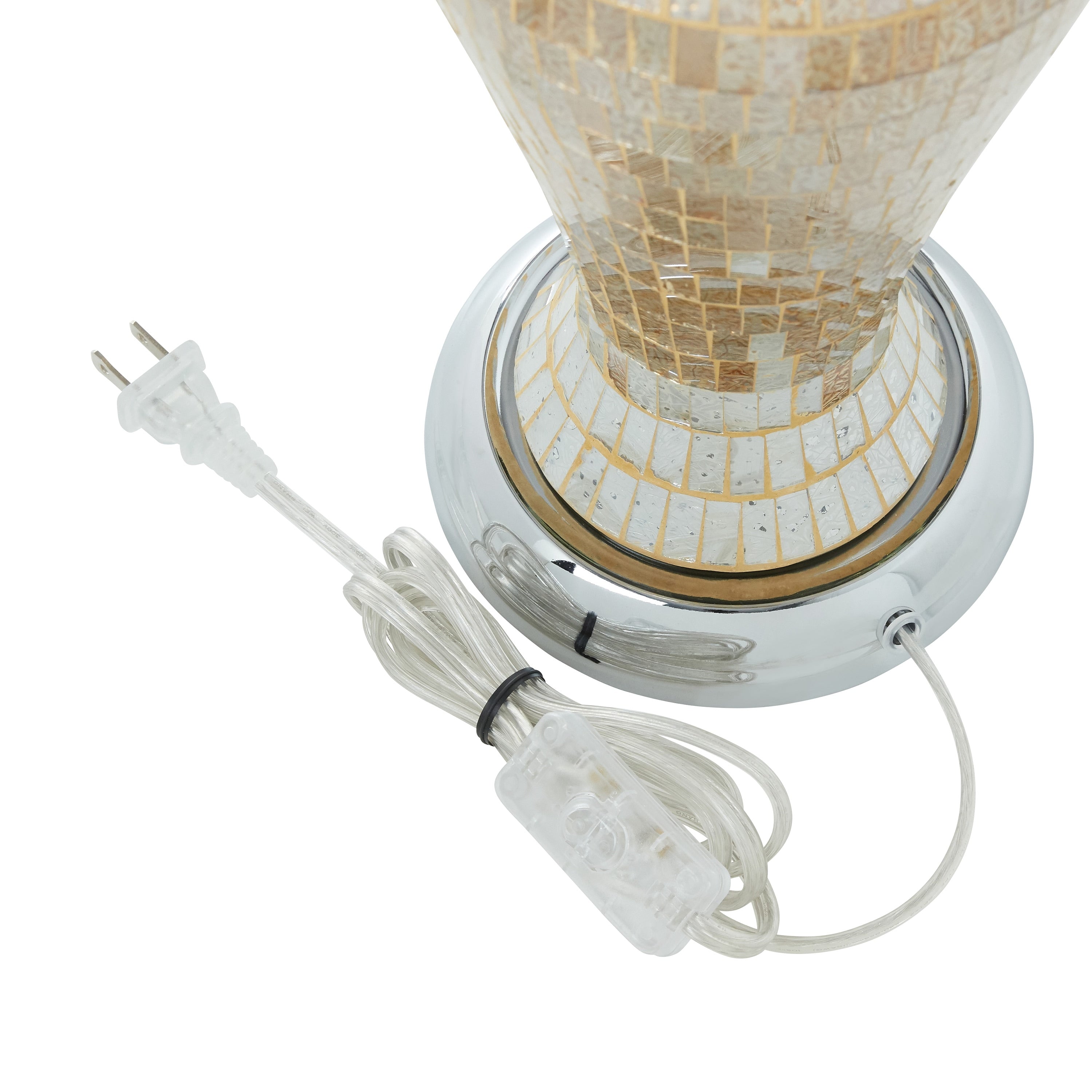 River of Goods Solvang Jeweled Metal/Mosaic Base Cascading Crystal Table Lamp - 14L x 14W x 25H