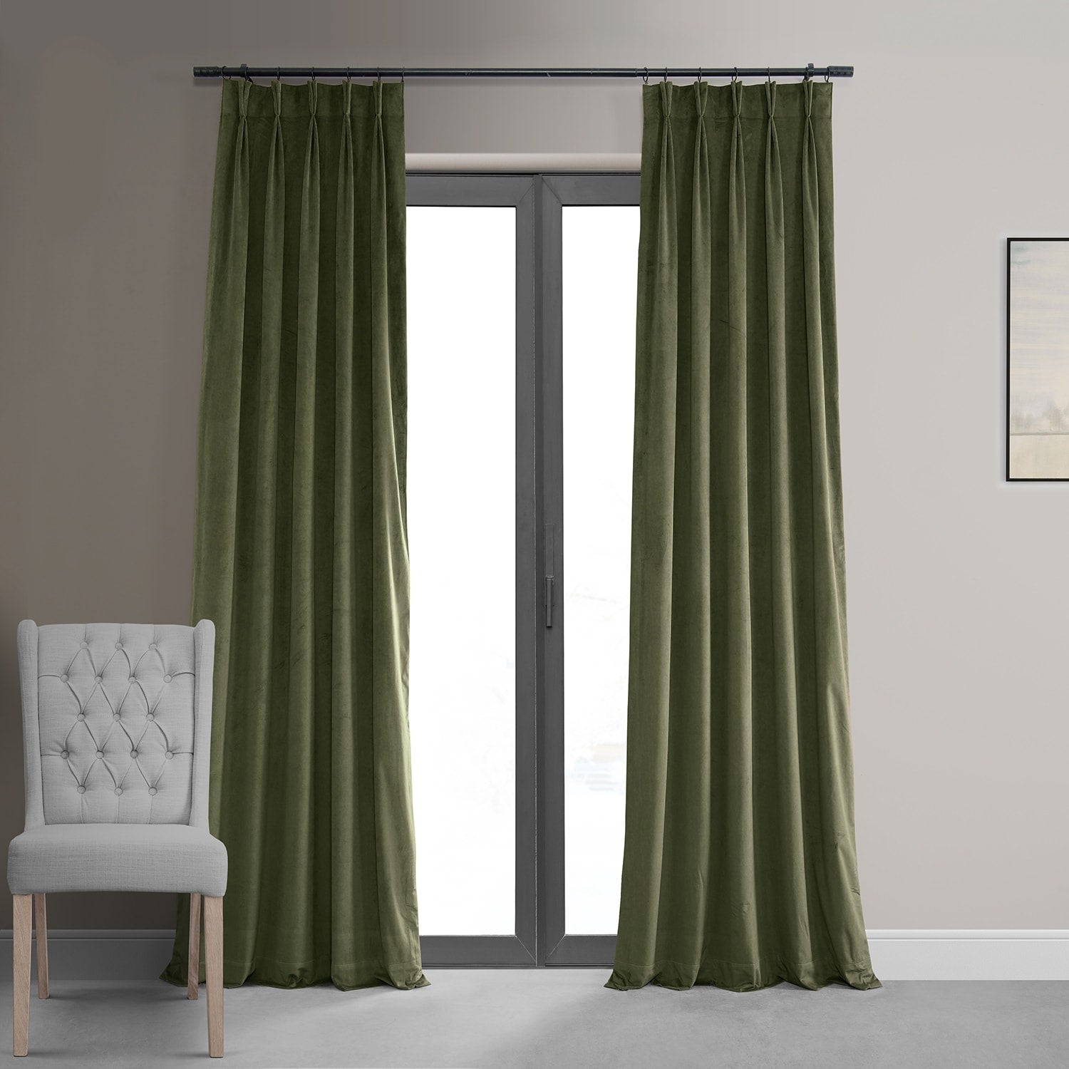 Exclusive Fabrics Signature Pleated Blackout Velvet Curtain (1 Panel)