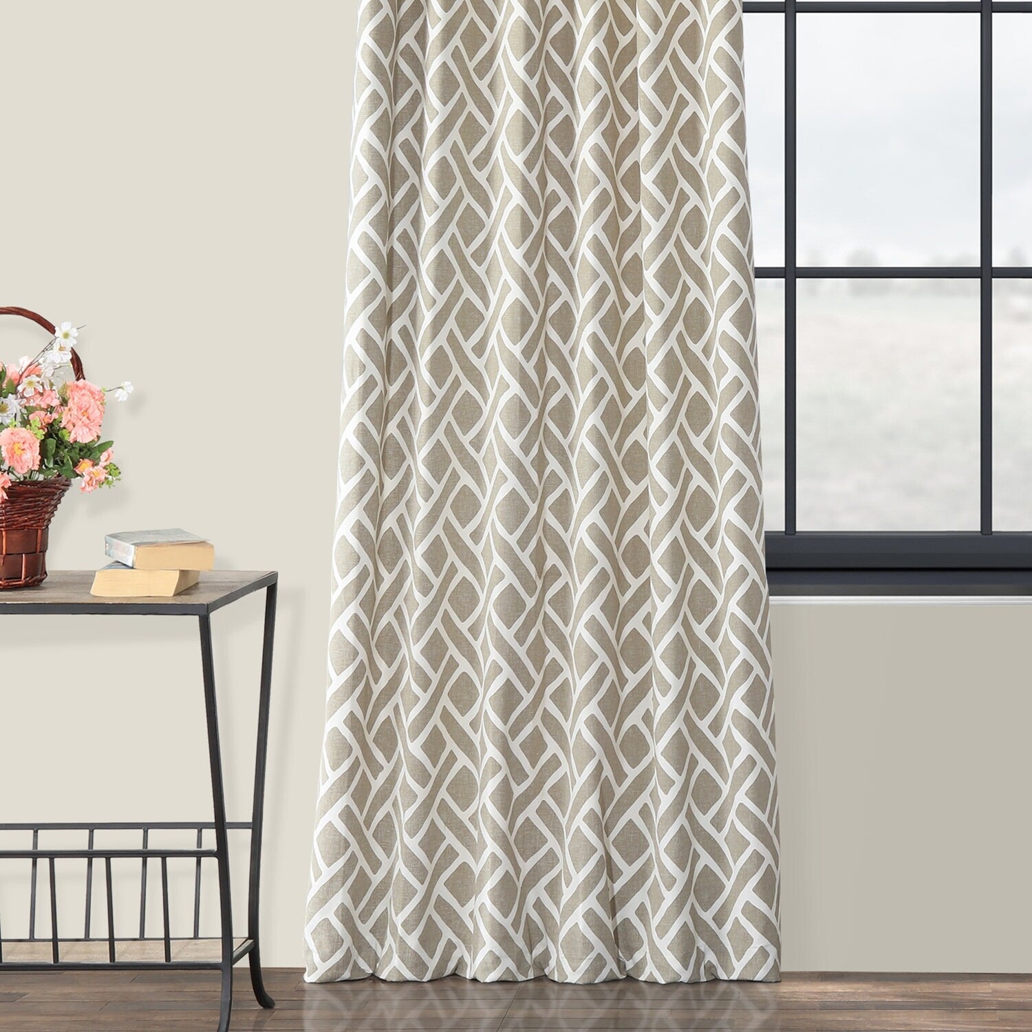 Exclusive Fabrics Martinique Geo Contemporary Cotton Room Darkening Curtain (1 Panel)